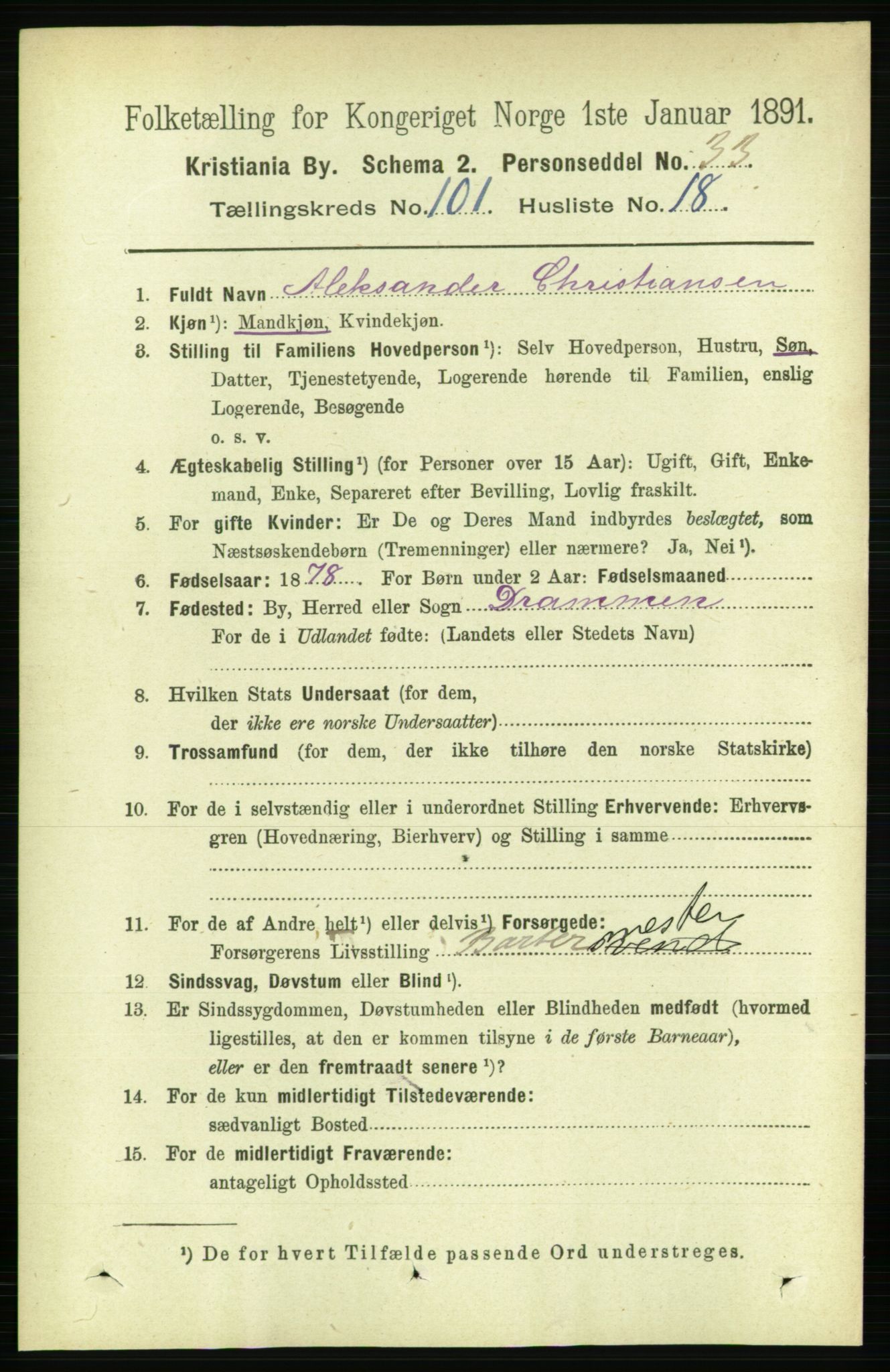 RA, 1891 census for 0301 Kristiania, 1891, p. 50469