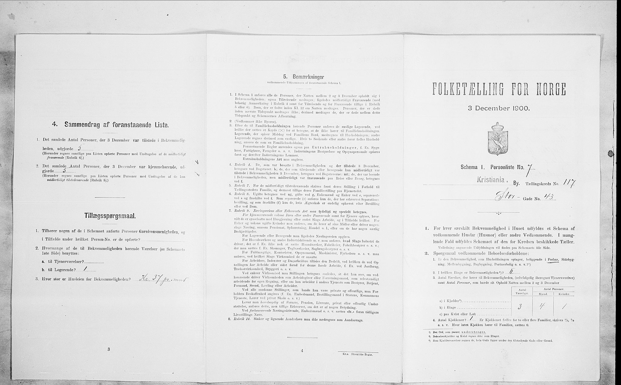 SAO, 1900 census for Kristiania, 1900, p. 92599