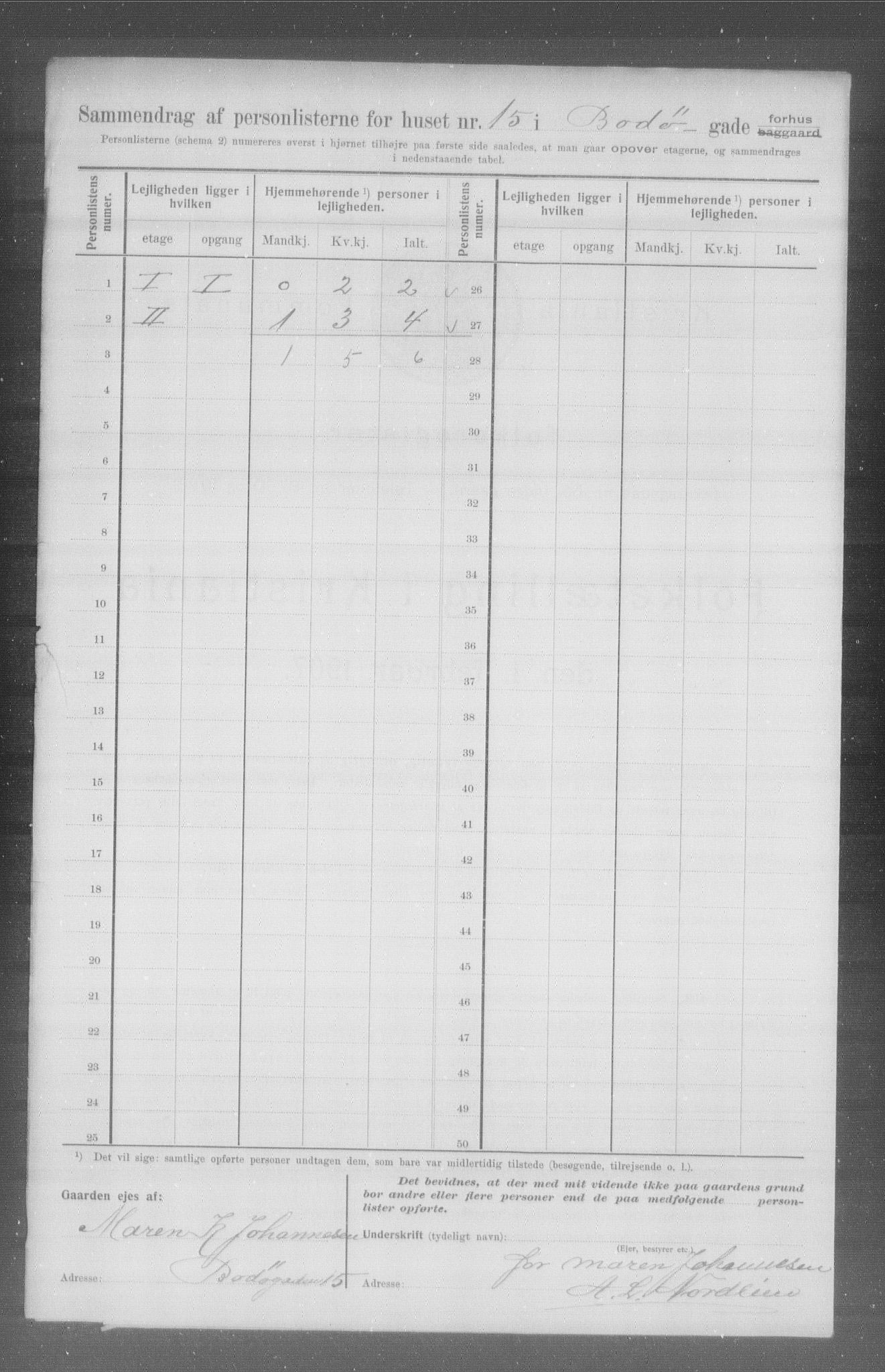 OBA, Municipal Census 1907 for Kristiania, 1907, p. 3556