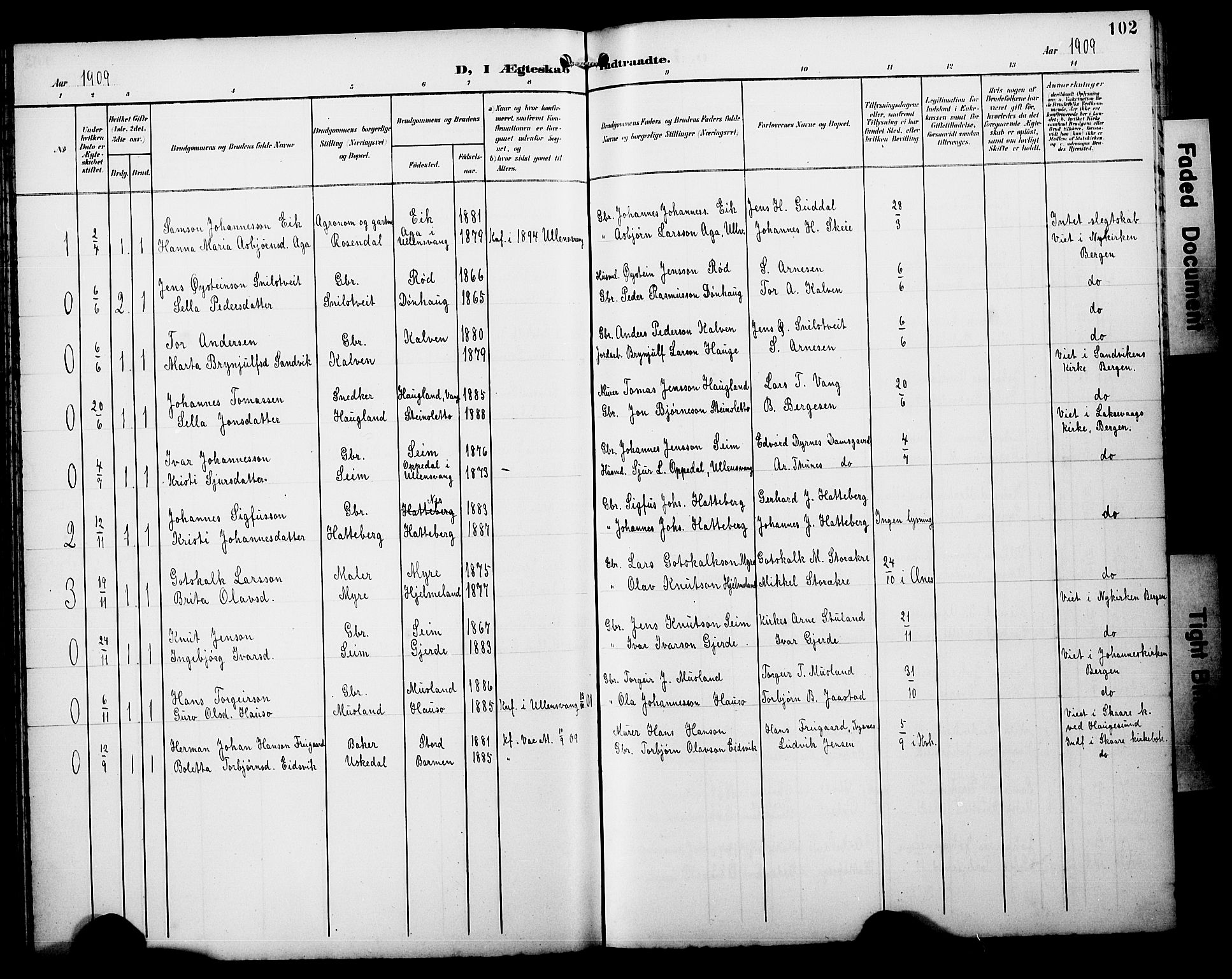 Kvinnherad sokneprestembete, SAB/A-76401/H/Hab: Parish register (copy) no. A 2A, 1901-1911, p. 102