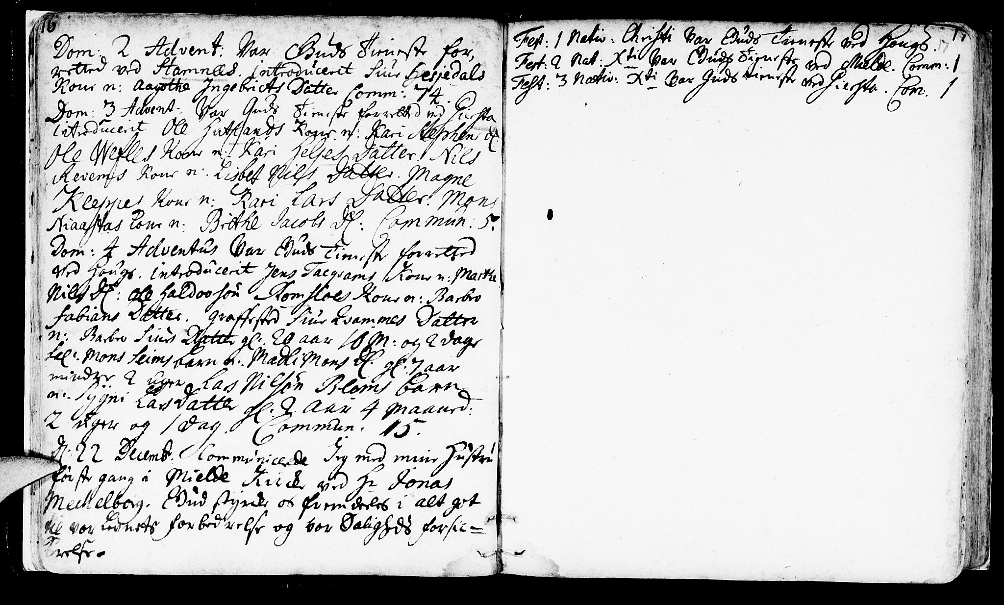 Haus sokneprestembete, AV/SAB-A-75601/H/Haa: Parish register (official) no. A 4, 1723-1733, p. 16-17