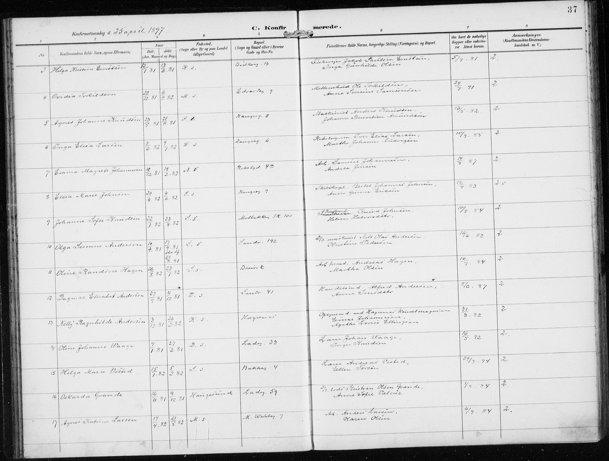 Sandviken Sokneprestembete, AV/SAB-A-77601/H/Ha/L0010: Parish register (official) no. C 1, 1895-1905, p. 37