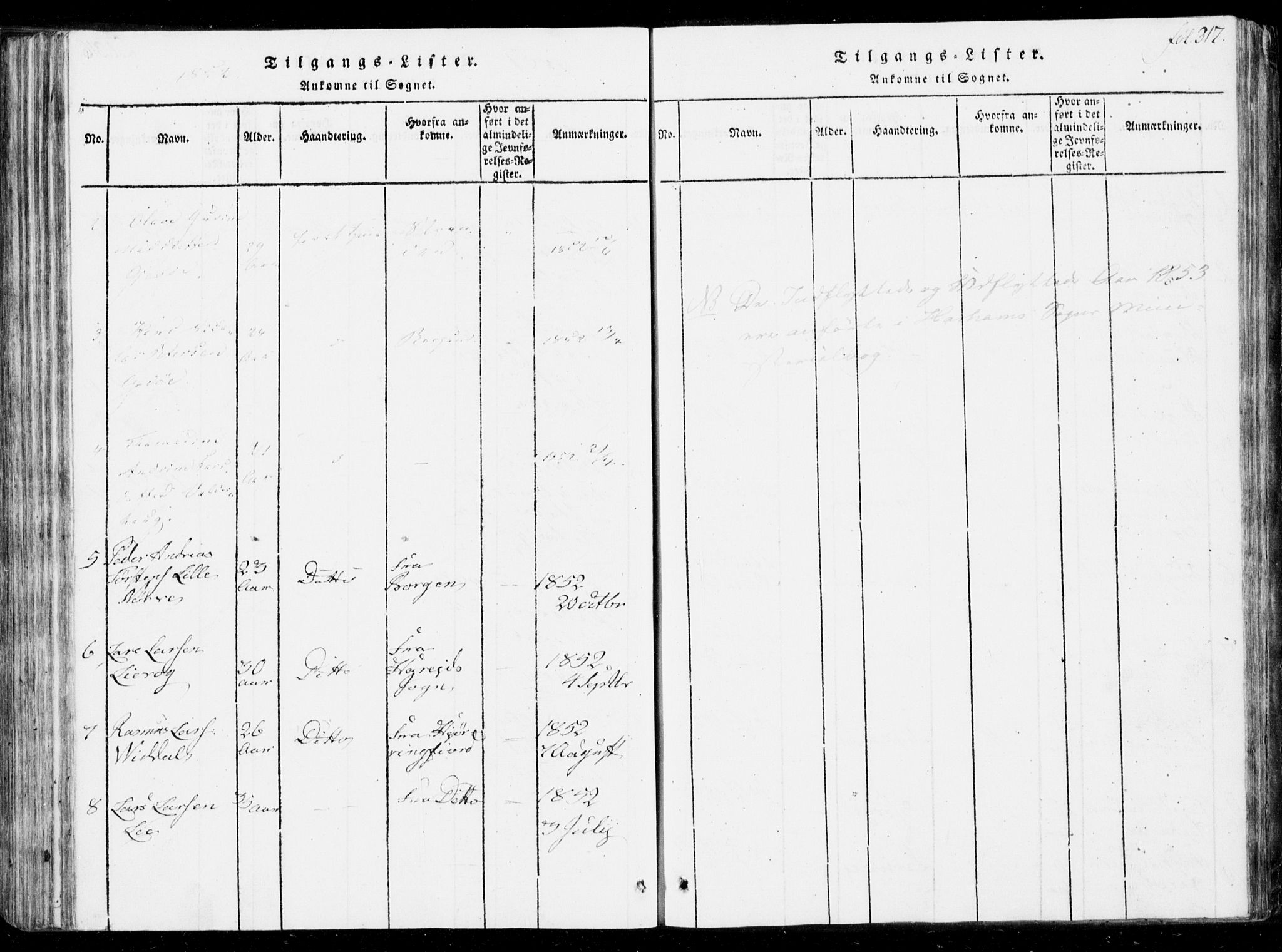 Ministerialprotokoller, klokkerbøker og fødselsregistre - Møre og Romsdal, SAT/A-1454/537/L0517: Parish register (official) no. 537A01, 1818-1862, p. 317