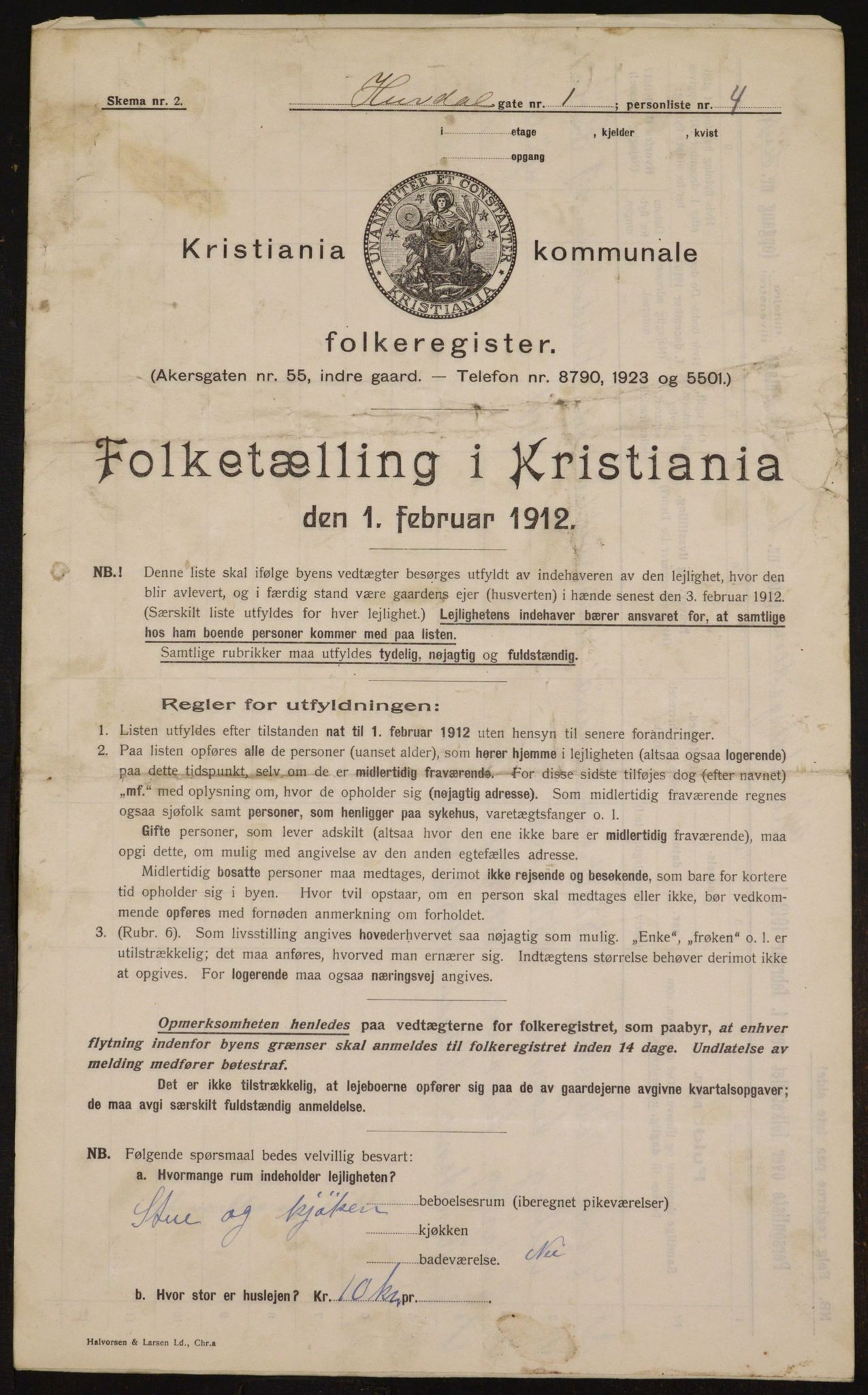 OBA, Municipal Census 1912 for Kristiania, 1912, p. 42619