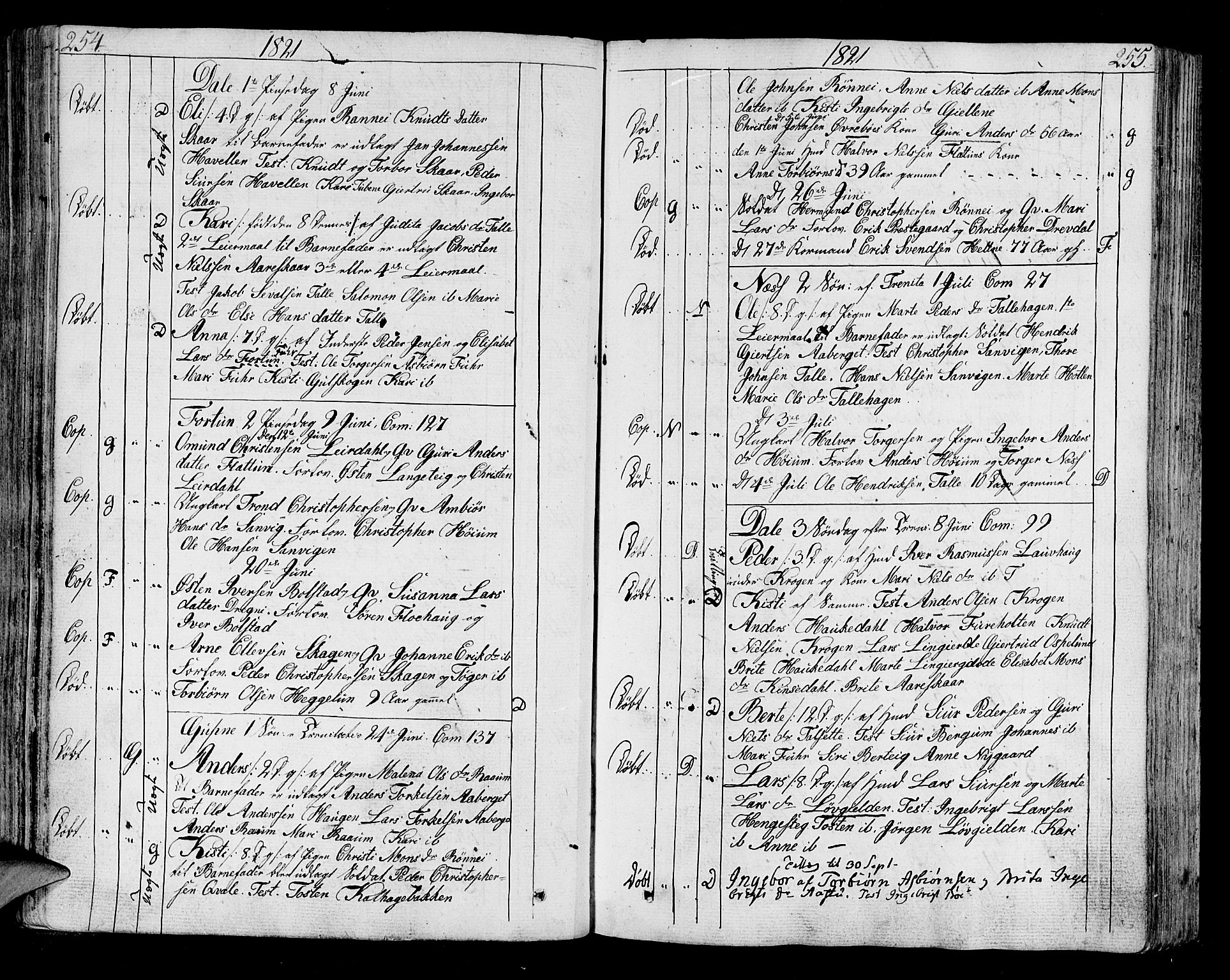 Luster sokneprestembete, SAB/A-81101/H/Haa/Haaa/L0003: Parish register (official) no. A 3, 1803-1821, p. 254-255