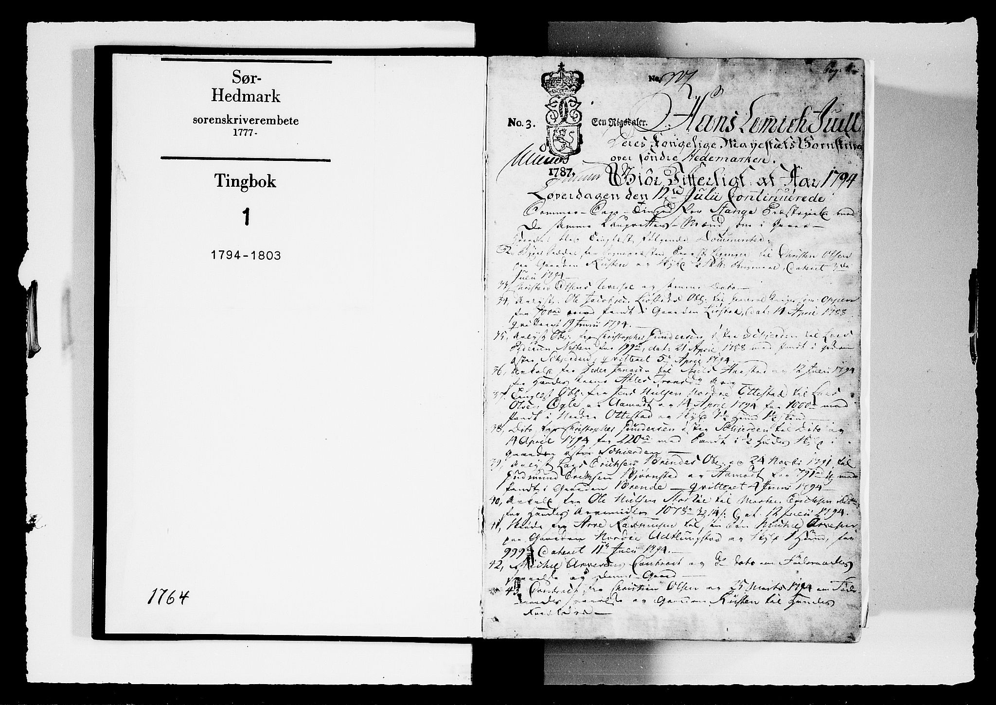 Sør-Hedmark sorenskriveri, SAH/TING-014/G/Gb/Gba/L0001: Tingbok, 1794-1803, p. 0-1