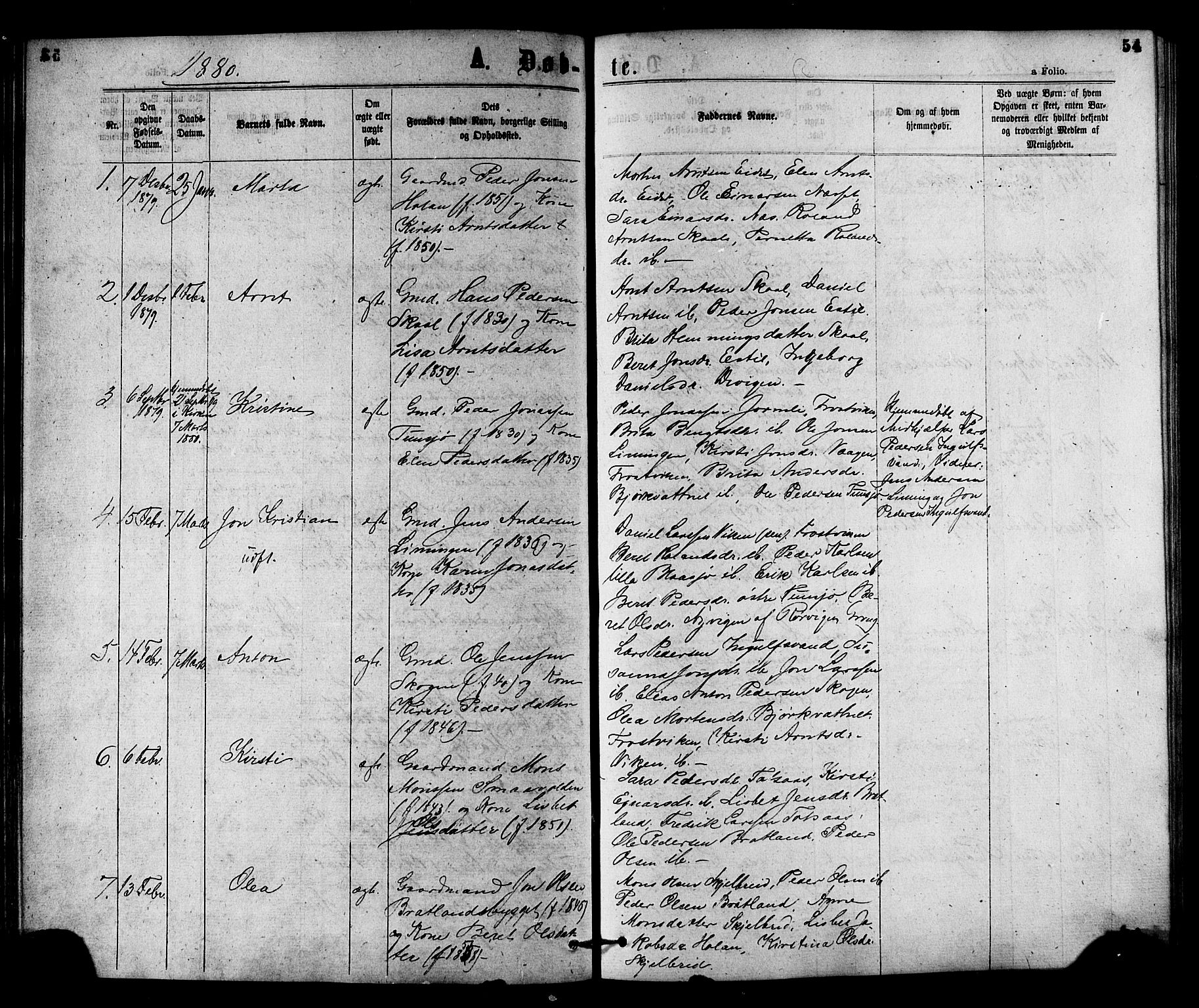 Ministerialprotokoller, klokkerbøker og fødselsregistre - Nord-Trøndelag, SAT/A-1458/755/L0493: Parish register (official) no. 755A02, 1865-1881, p. 54