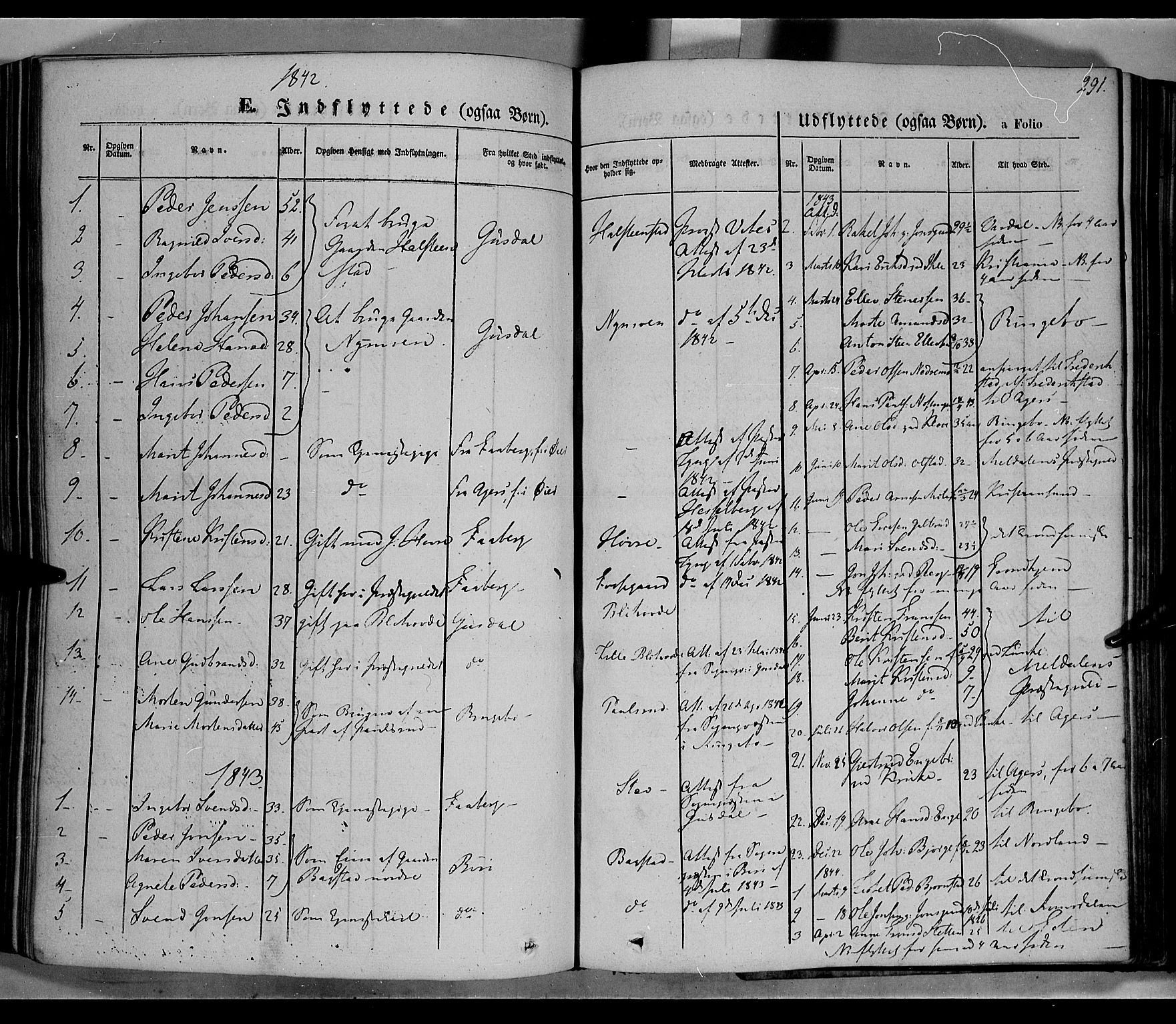 Øyer prestekontor, SAH/PREST-084/H/Ha/Haa/L0005: Parish register (official) no. 5, 1842-1857, p. 291