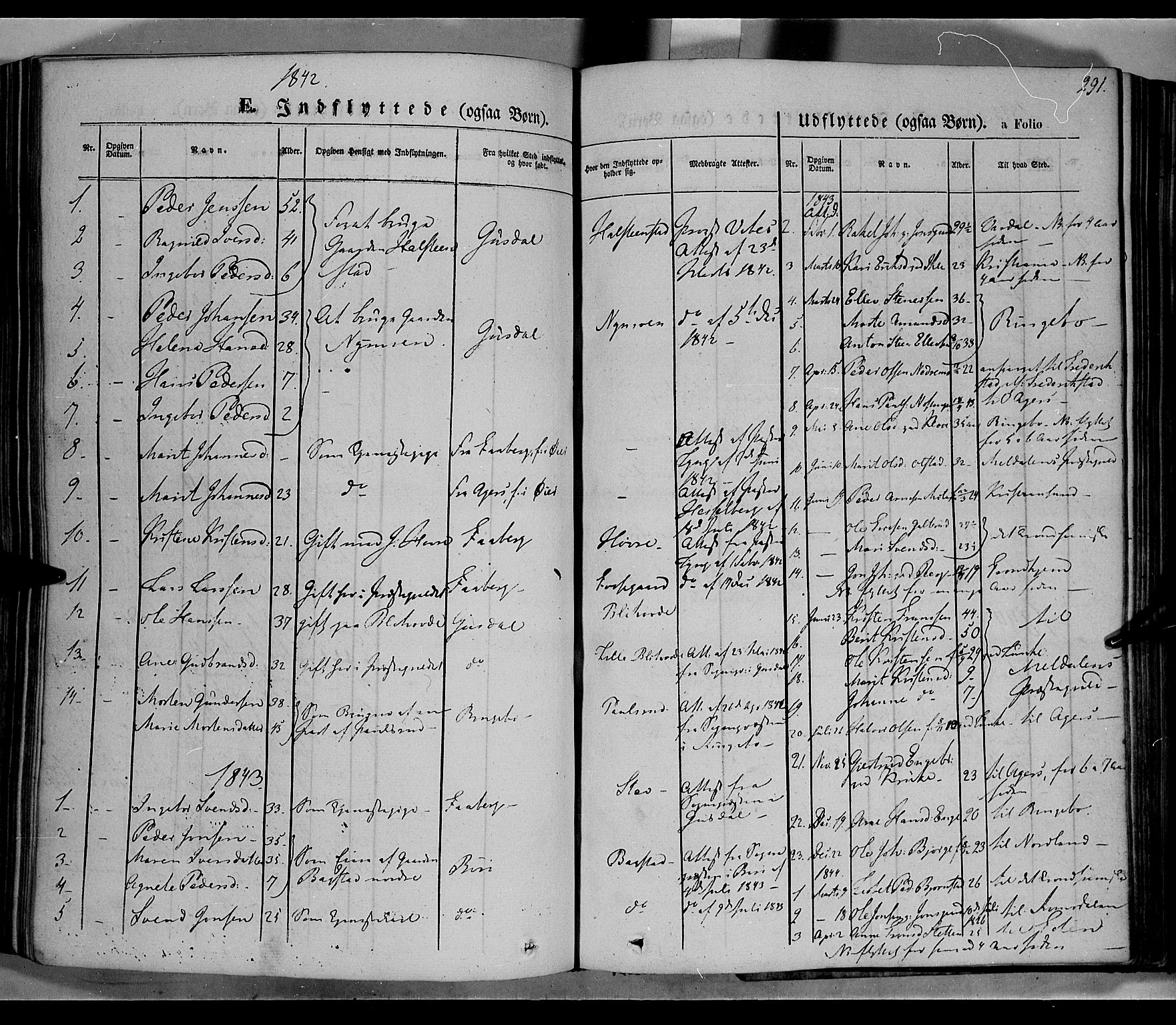 Øyer prestekontor, AV/SAH-PREST-084/H/Ha/Haa/L0005: Parish register (official) no. 5, 1842-1857, p. 291