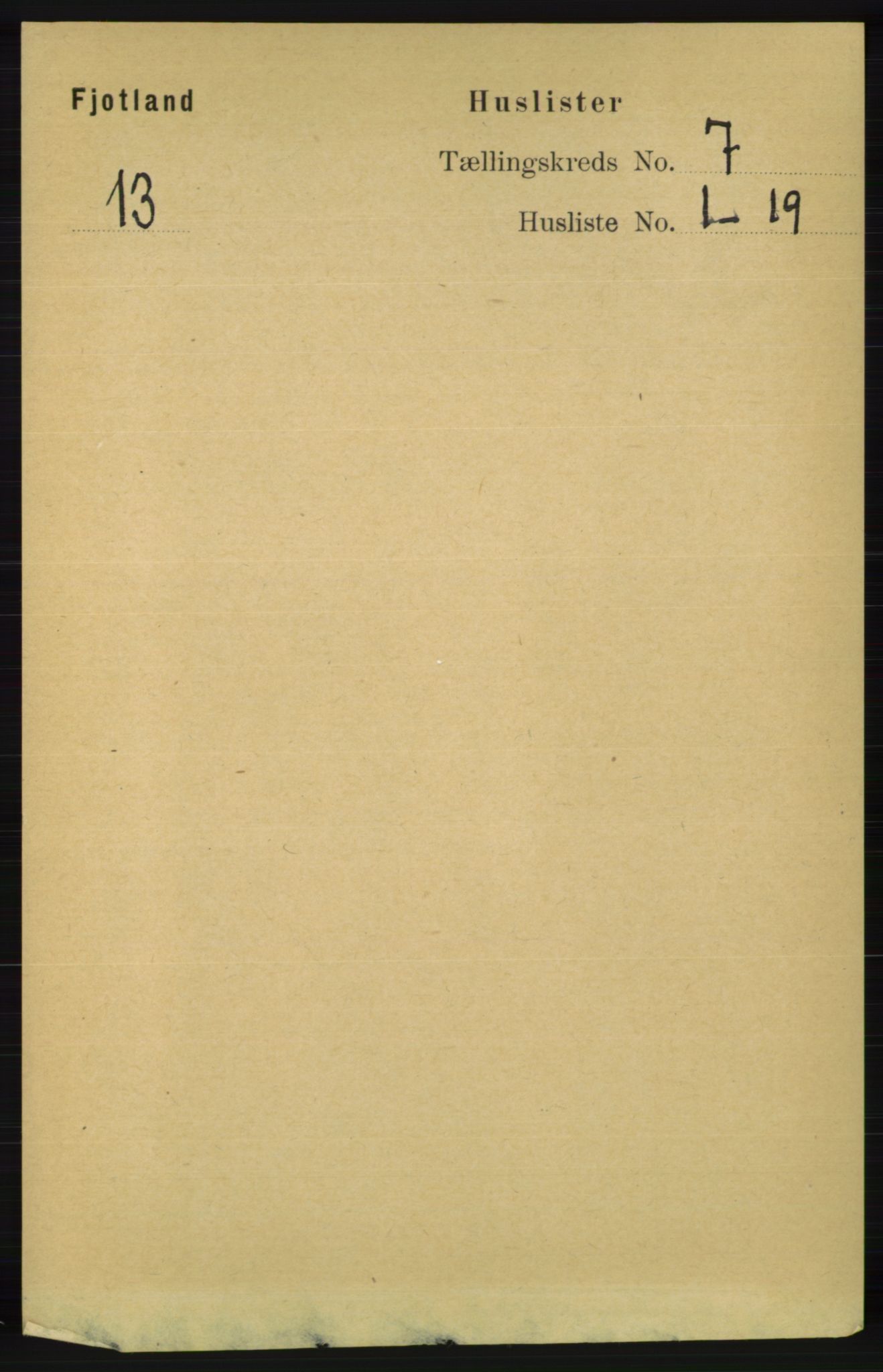 RA, 1891 census for 1036 Fjotland, 1891, p. 994