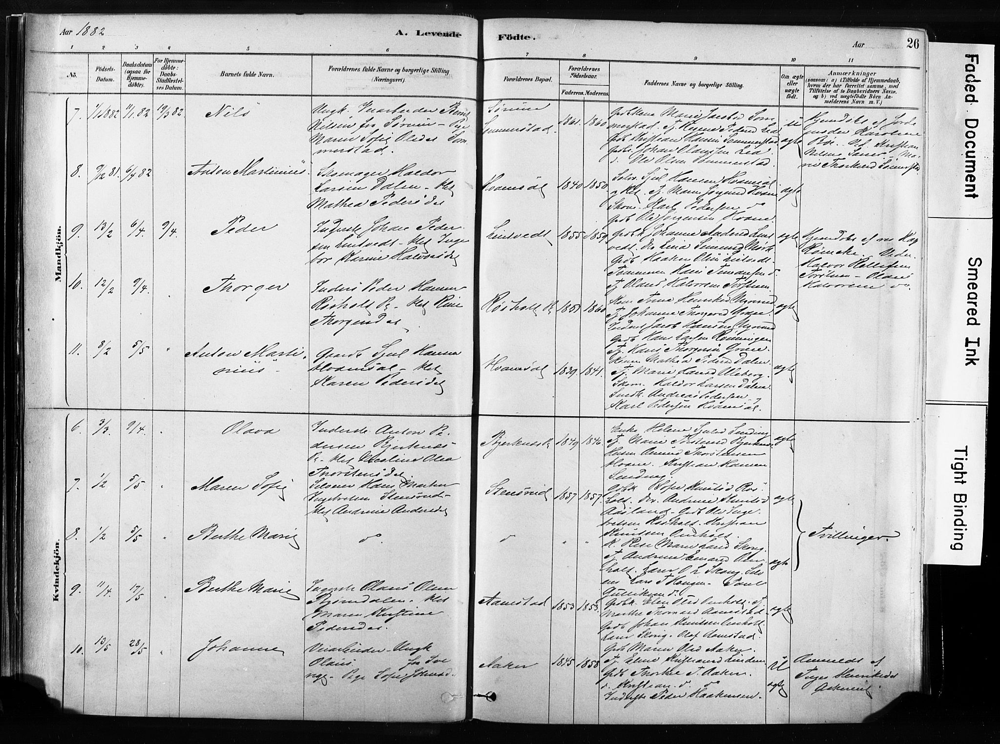 Sandsvær kirkebøker, AV/SAKO-A-244/F/Fb/L0001: Parish register (official) no. II 1, 1878-1906, p. 26