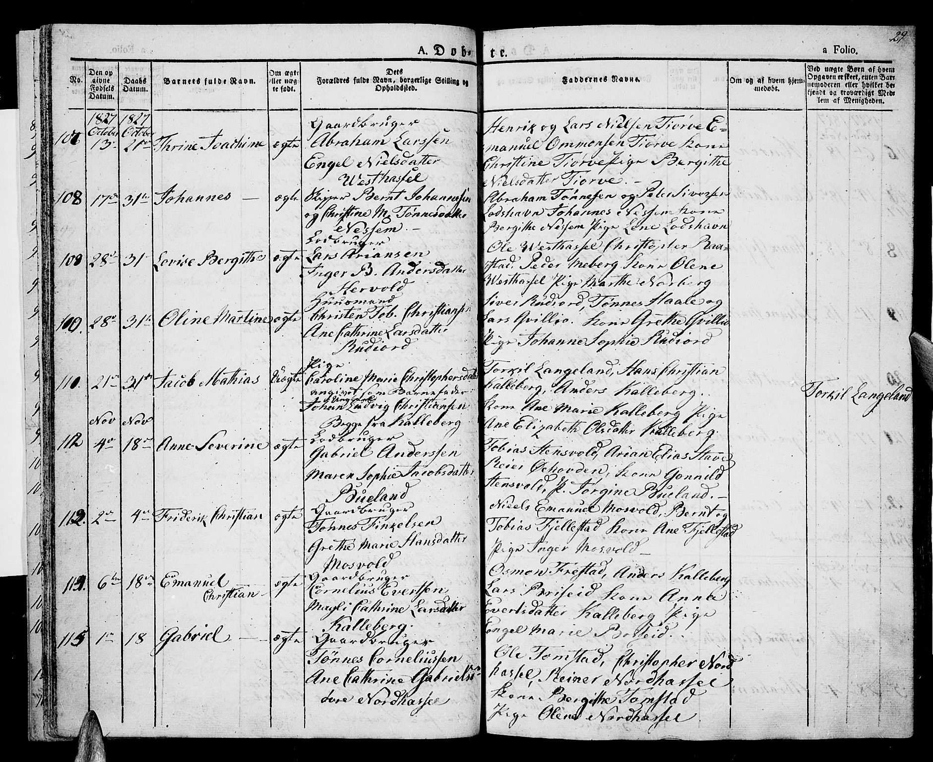 Lista sokneprestkontor, AV/SAK-1111-0027/F/Fa/L0008: Parish register (official) no. A 8, 1823-1835, p. 29