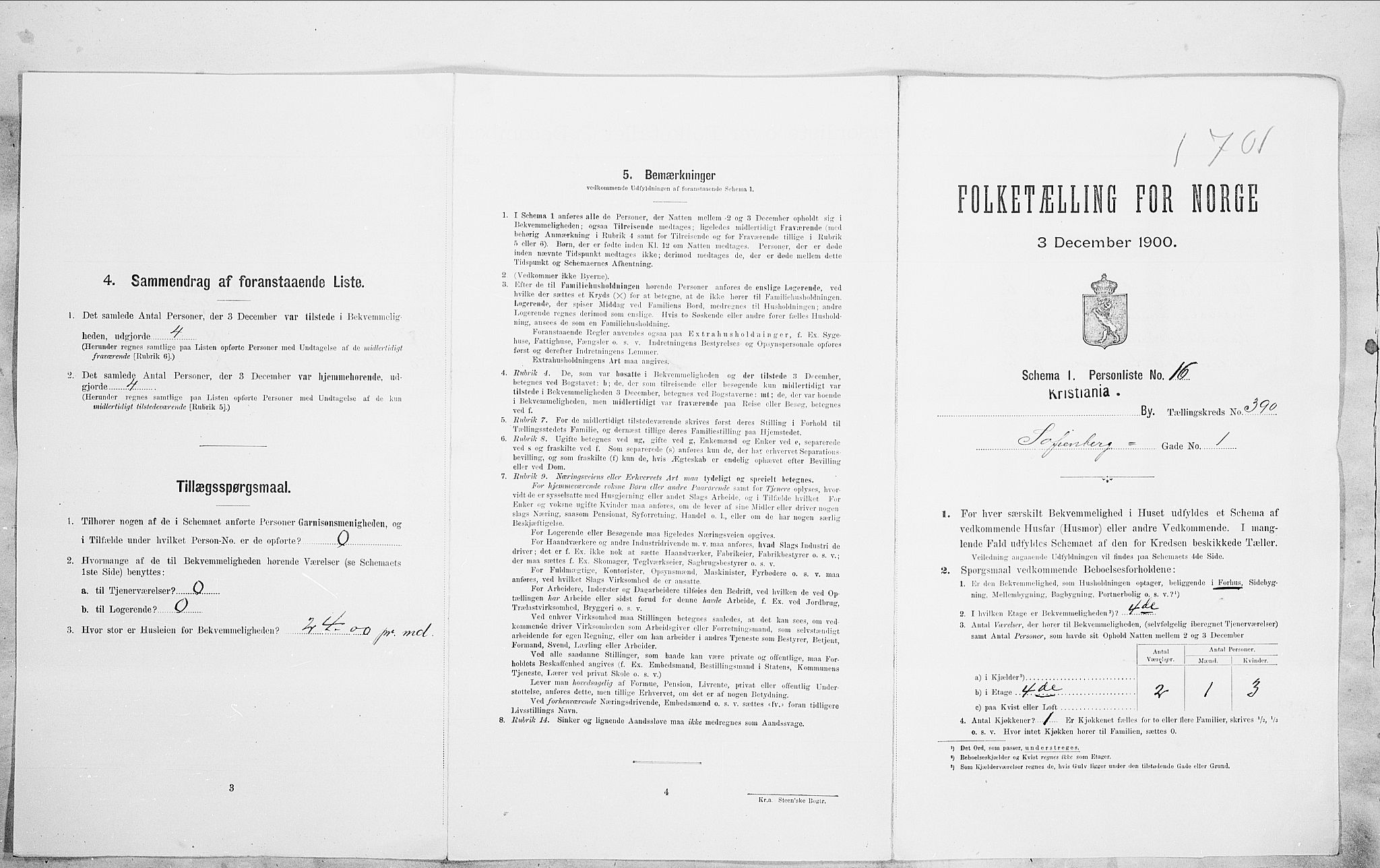 SAO, 1900 census for Kristiania, 1900, p. 87268