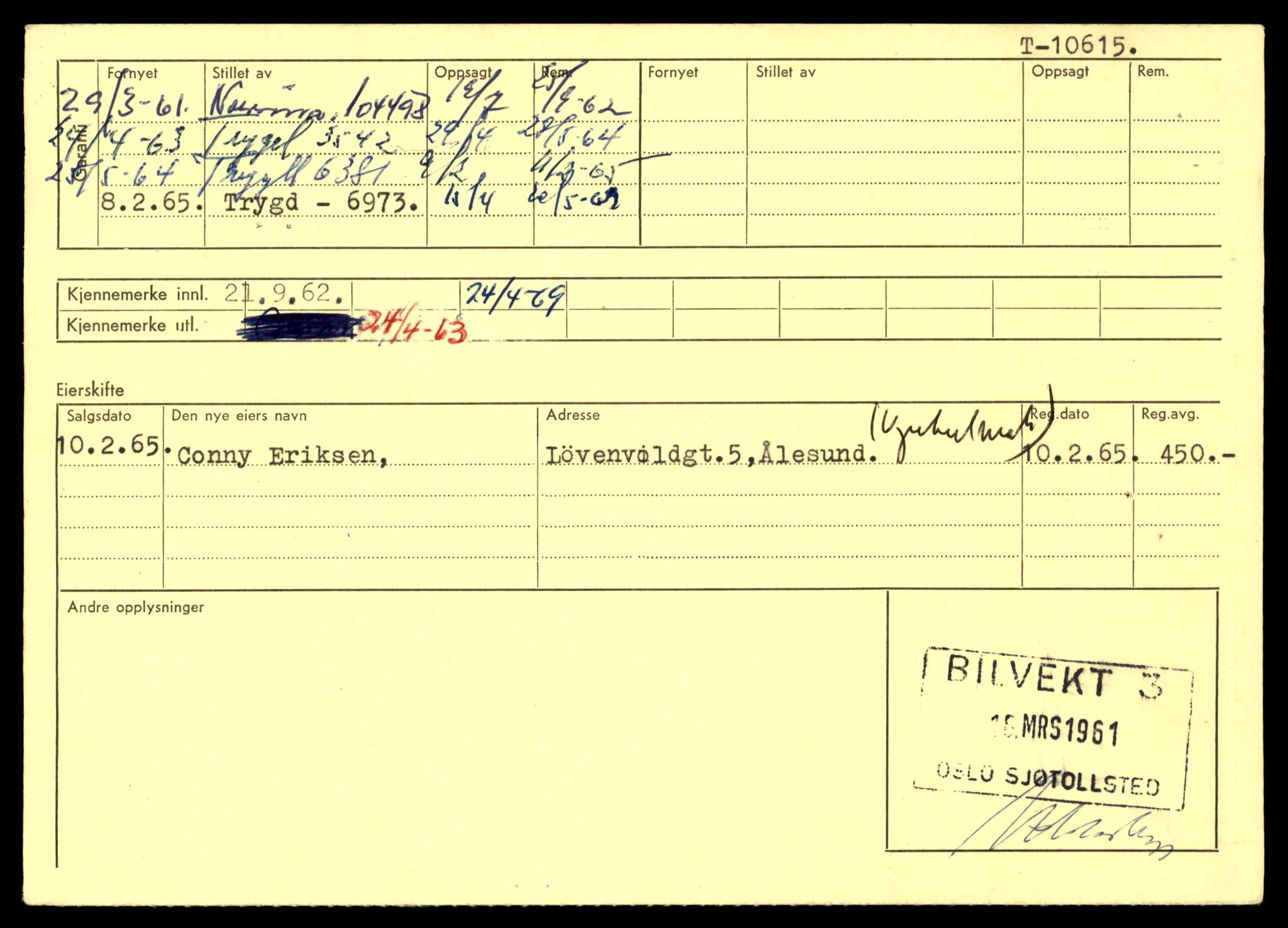 Møre og Romsdal vegkontor - Ålesund trafikkstasjon, AV/SAT-A-4099/F/Fe/L0022: Registreringskort for kjøretøy T 10584 - T 10694, 1927-1998, p. 1004