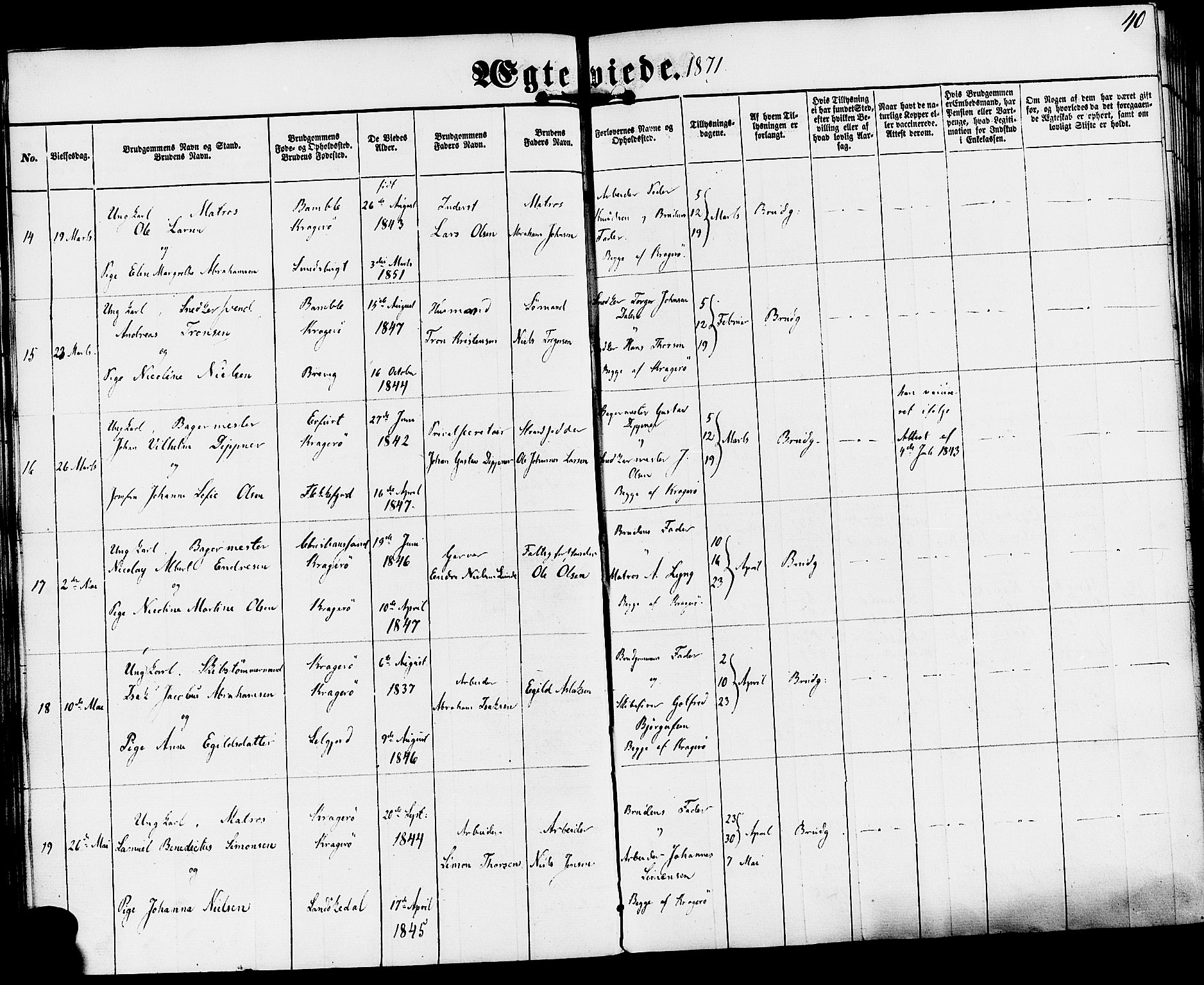 Kragerø kirkebøker, AV/SAKO-A-278/F/Fa/L0009: Parish register (official) no. 9, 1861-1886, p. 40