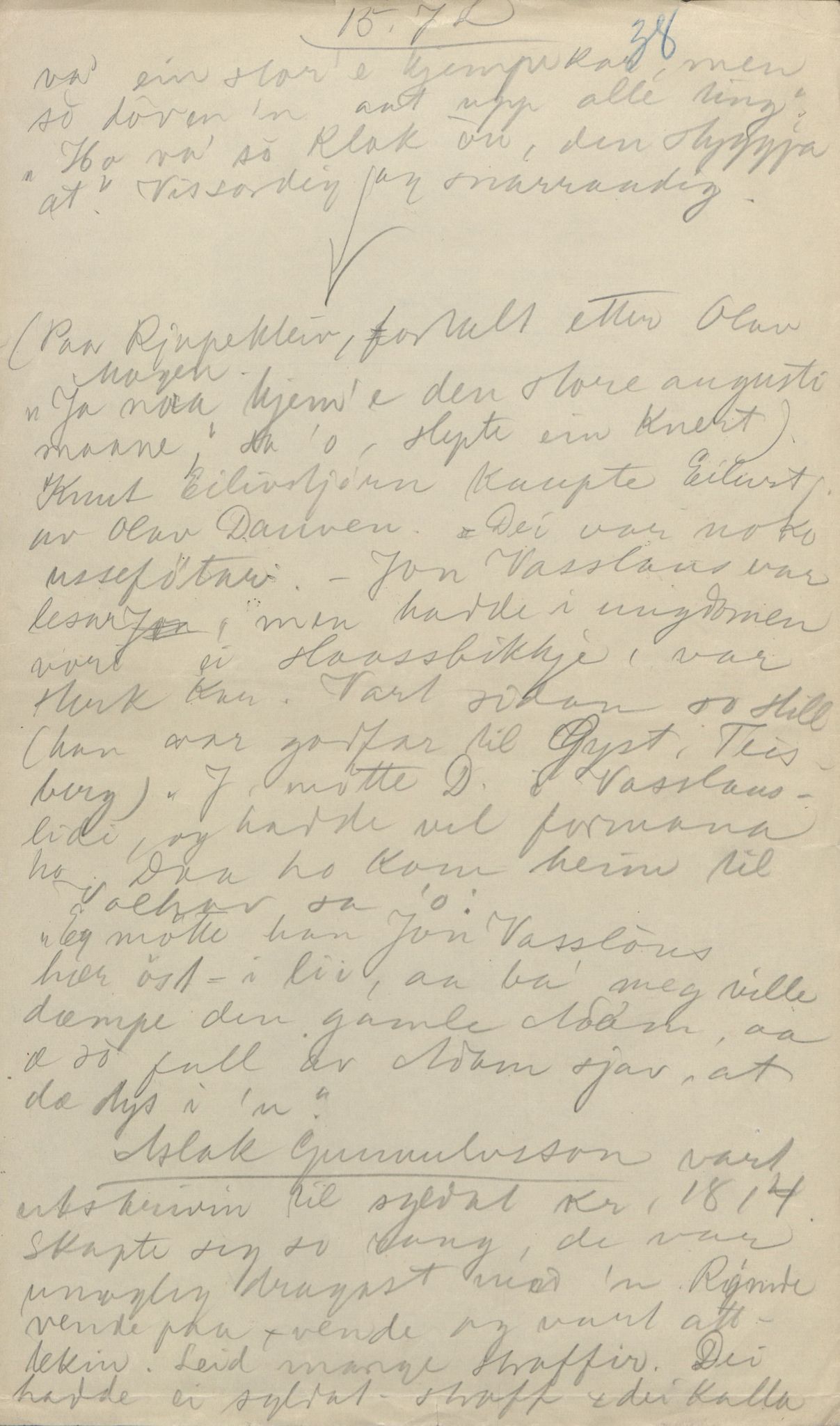 Rikard Berge, TEMU/TGM-A-1003/F/L0004/0052: 101-159 / 156 MRK: Øyfjell, Møsstraand o.a. Ymse rosemålarar, litt om spelemenn, 1908-1909, p. 38
