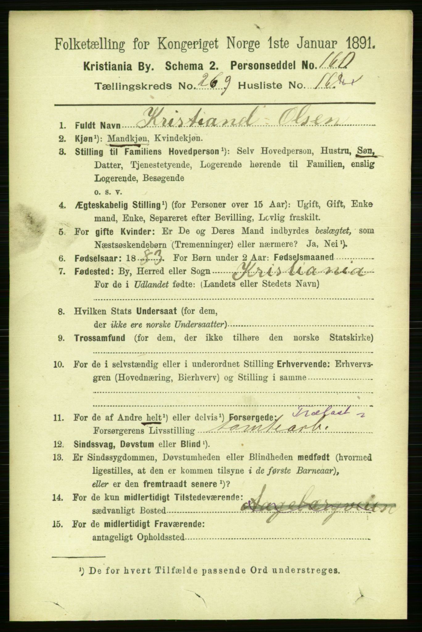 RA, 1891 census for 0301 Kristiania, 1891, p. 163513