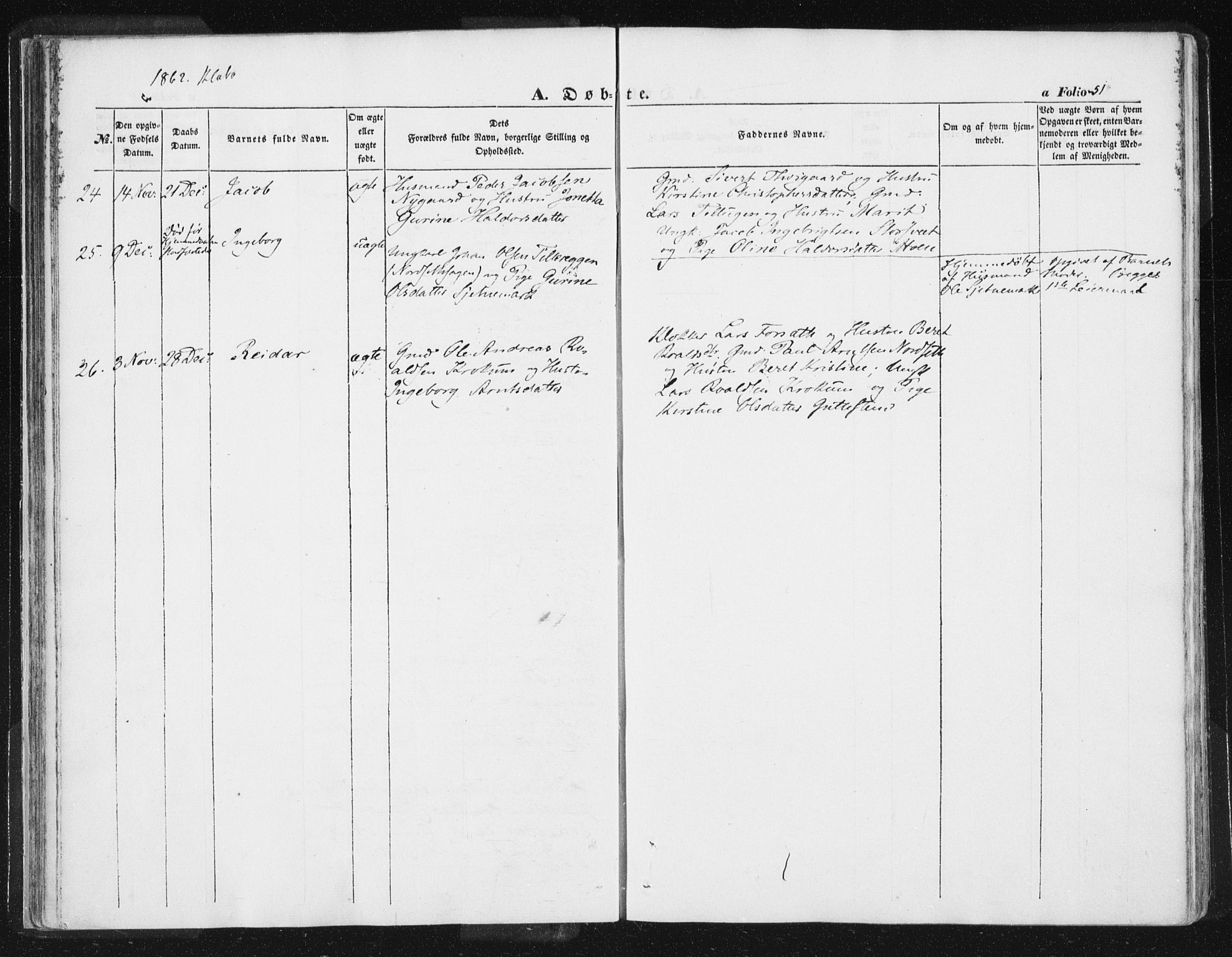 Ministerialprotokoller, klokkerbøker og fødselsregistre - Sør-Trøndelag, AV/SAT-A-1456/618/L0441: Parish register (official) no. 618A05, 1843-1862, p. 51