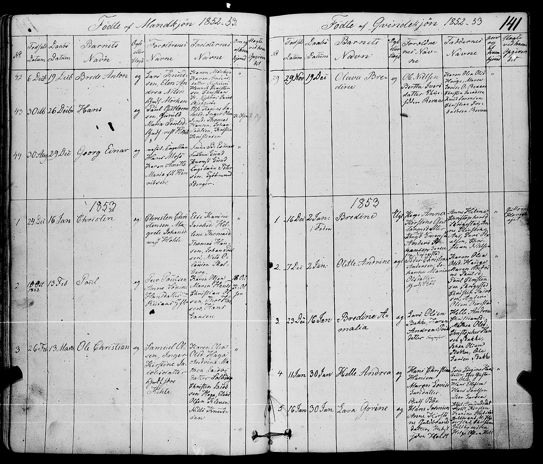 Ramnes kirkebøker, AV/SAKO-A-314/F/Fa/L0005: Parish register (official) no. I 5, 1841-1861, p. 140-141