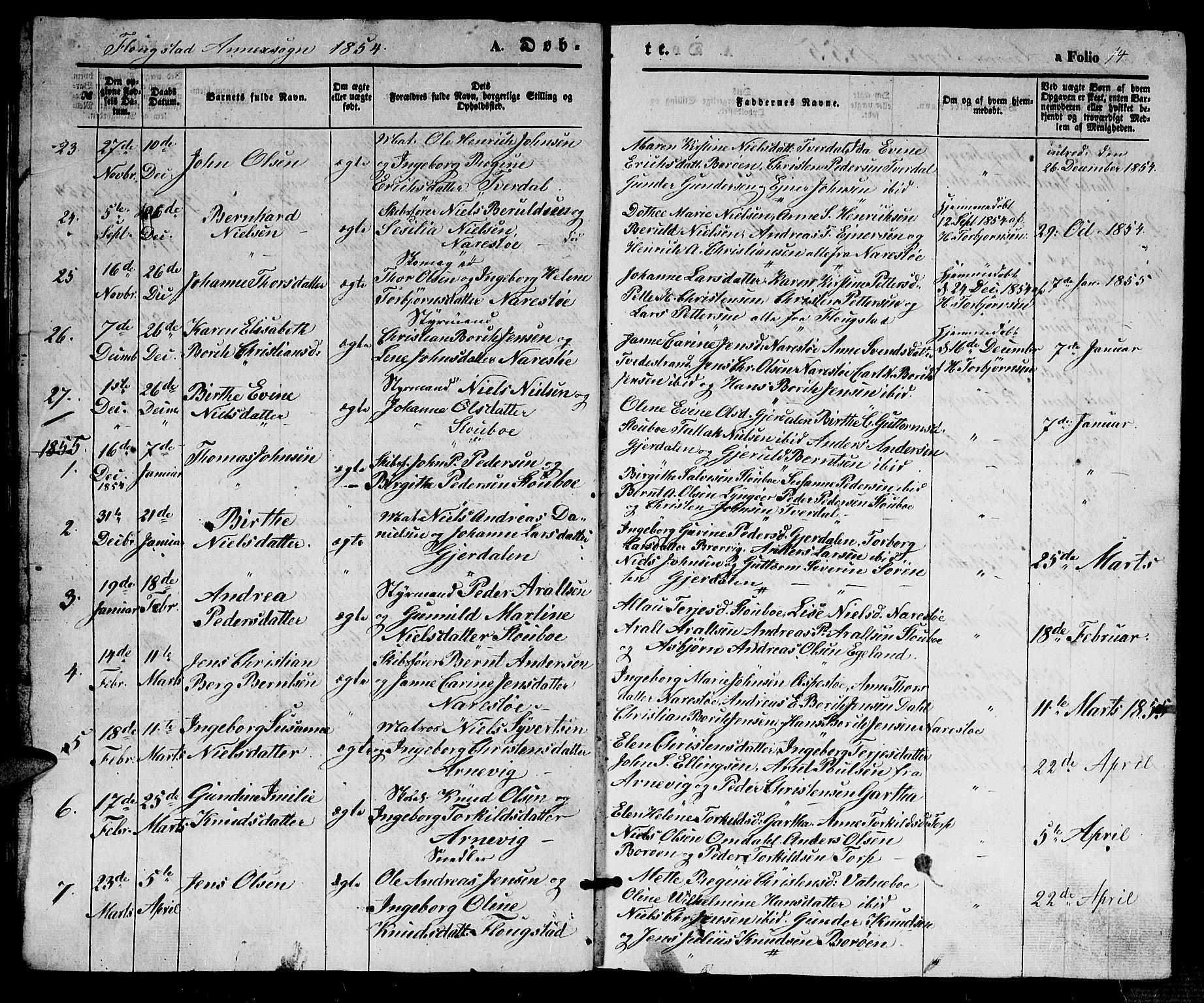 Dypvåg sokneprestkontor, AV/SAK-1111-0007/F/Fb/Fbb/L0002: Parish register (copy) no. B 2, 1851-1871, p. 14