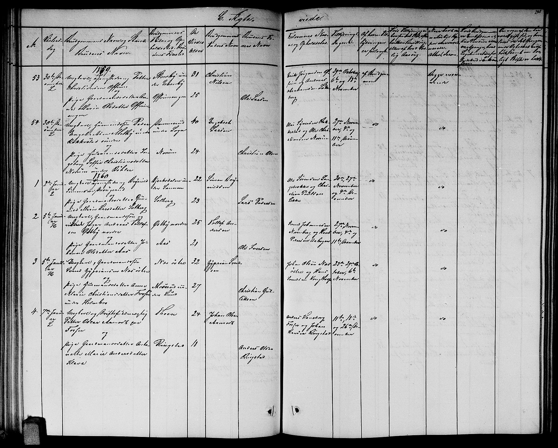 Høland prestekontor Kirkebøker, SAO/A-10346a/G/Ga/L0004: Parish register (copy) no. I 4, 1854-1862, p. 280