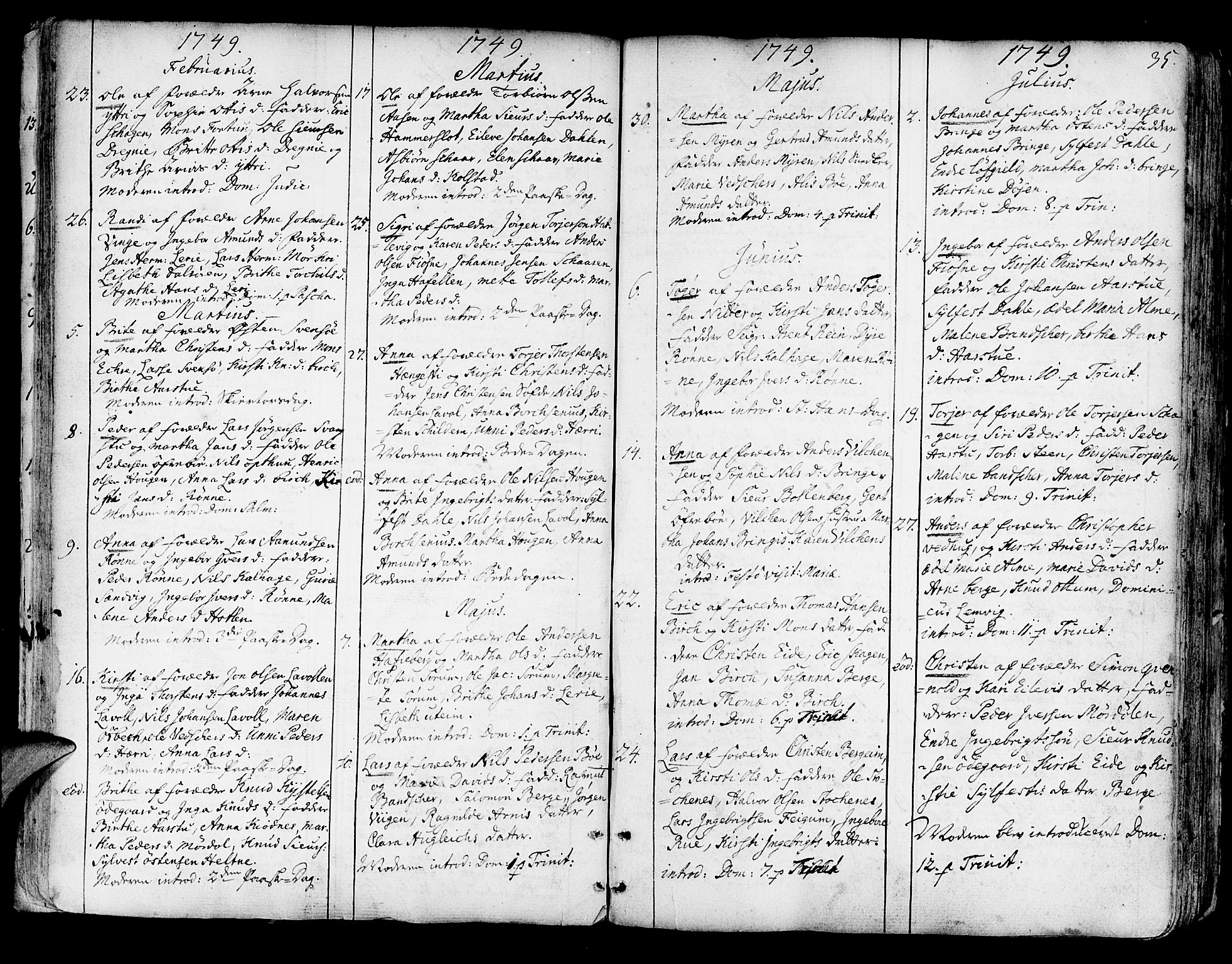 Luster sokneprestembete, SAB/A-81101/H/Haa/Haaa/L0001: Parish register (official) no. A 1, 1731-1803, p. 35