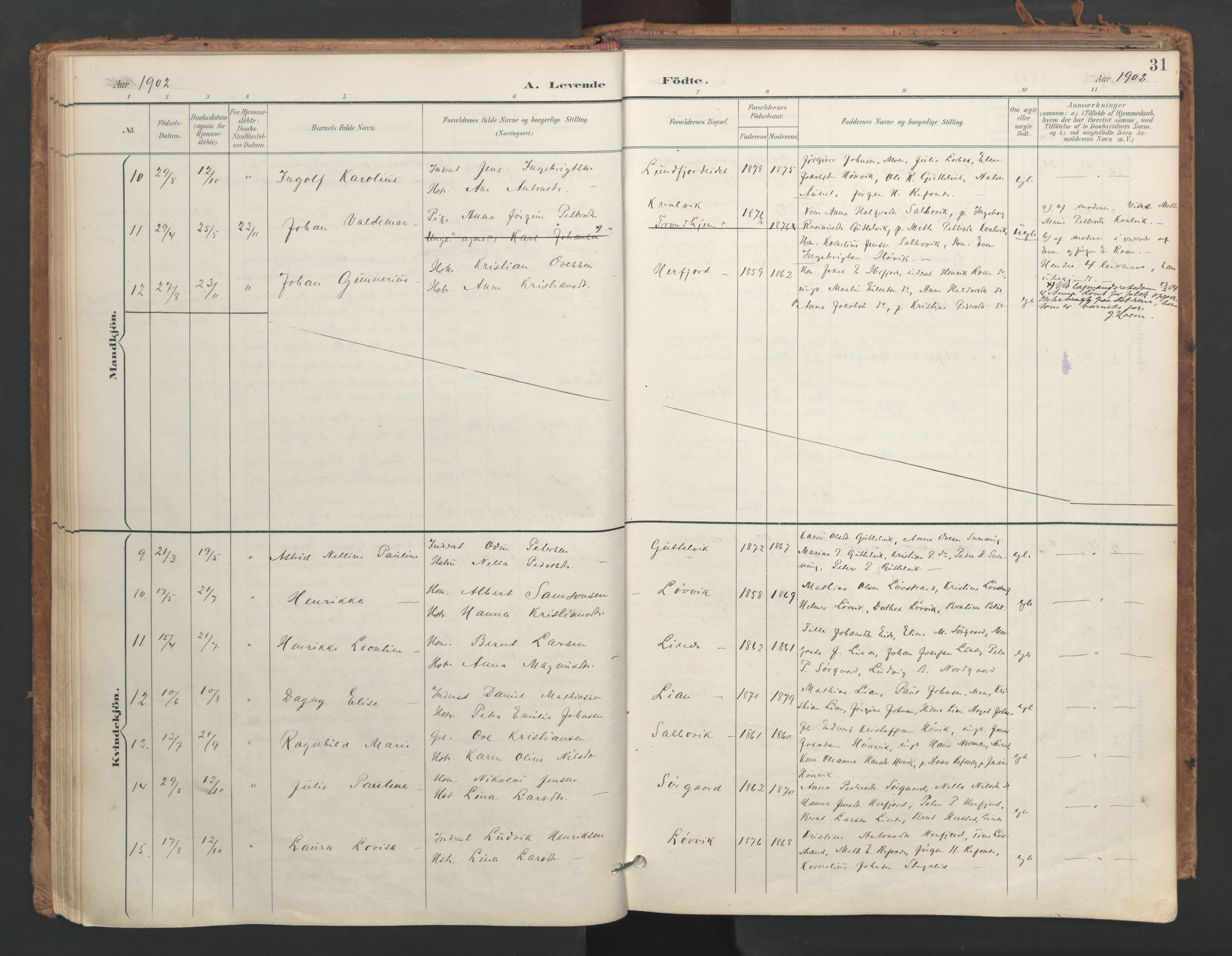 Ministerialprotokoller, klokkerbøker og fødselsregistre - Sør-Trøndelag, SAT/A-1456/656/L0693: Parish register (official) no. 656A02, 1894-1913, p. 31