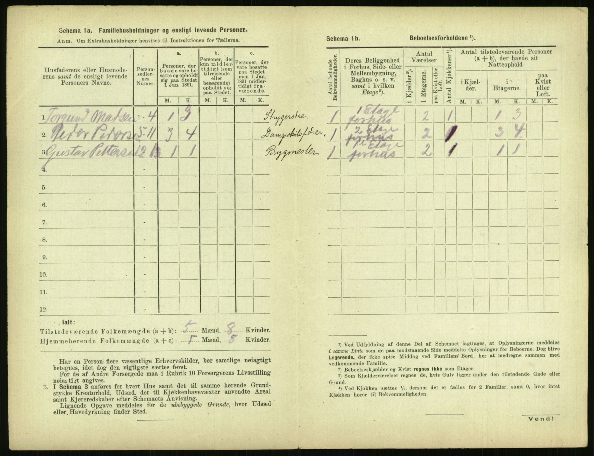 RA, 1891 census for 0806 Skien, 1891, p. 185