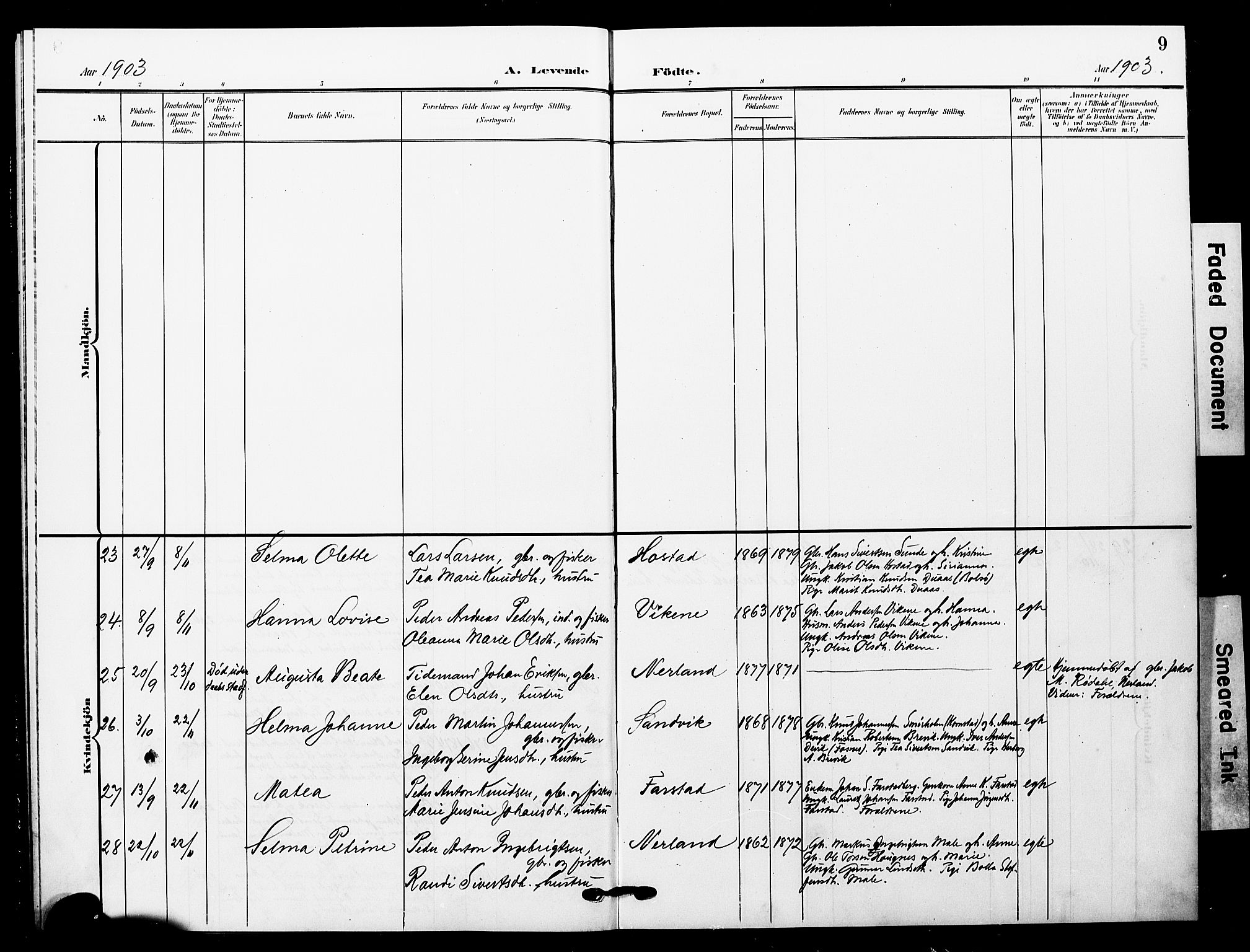 Ministerialprotokoller, klokkerbøker og fødselsregistre - Møre og Romsdal, AV/SAT-A-1454/567/L0780: Parish register (official) no. 567A03, 1902-1903, p. 9