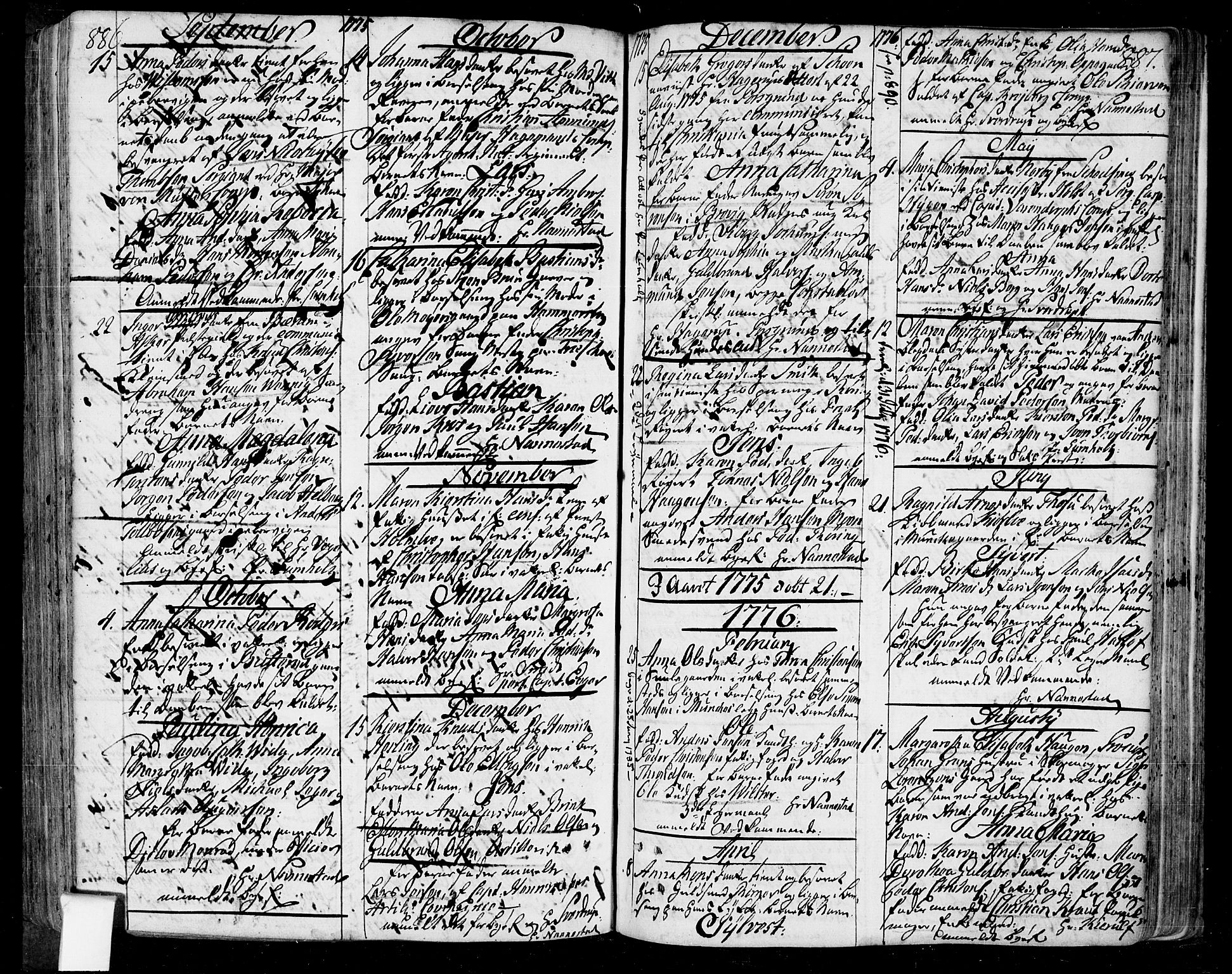 Oslo domkirke Kirkebøker, AV/SAO-A-10752/F/Fa/L0004: Parish register (official) no. 4, 1743-1786, p. 886-887