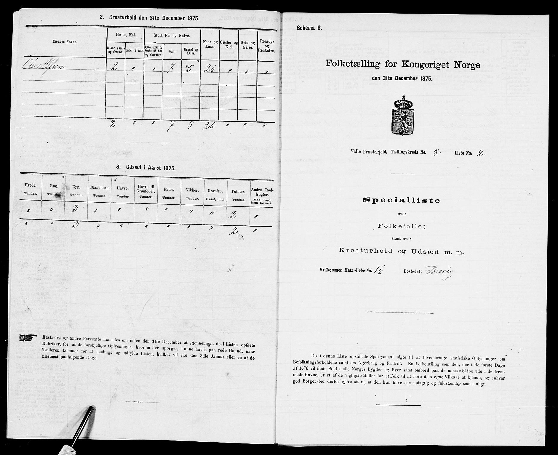 SAK, 1875 census for 0940P Valle, 1875, p. 769