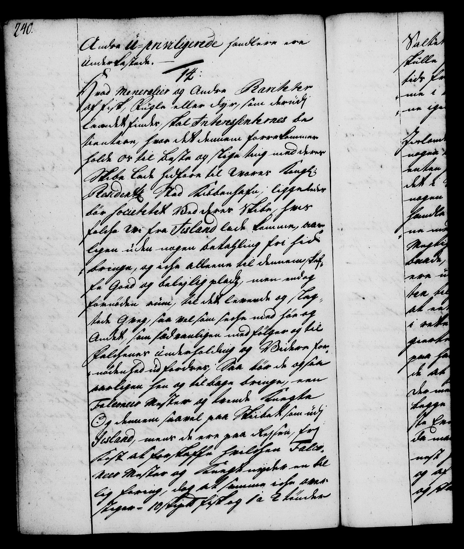 Rentekammeret, Kammerkanselliet, AV/RA-EA-3111/G/Gg/Gga/L0004: Norsk ekspedisjonsprotokoll med register (merket RK 53.4), 1734-1741, p. 240