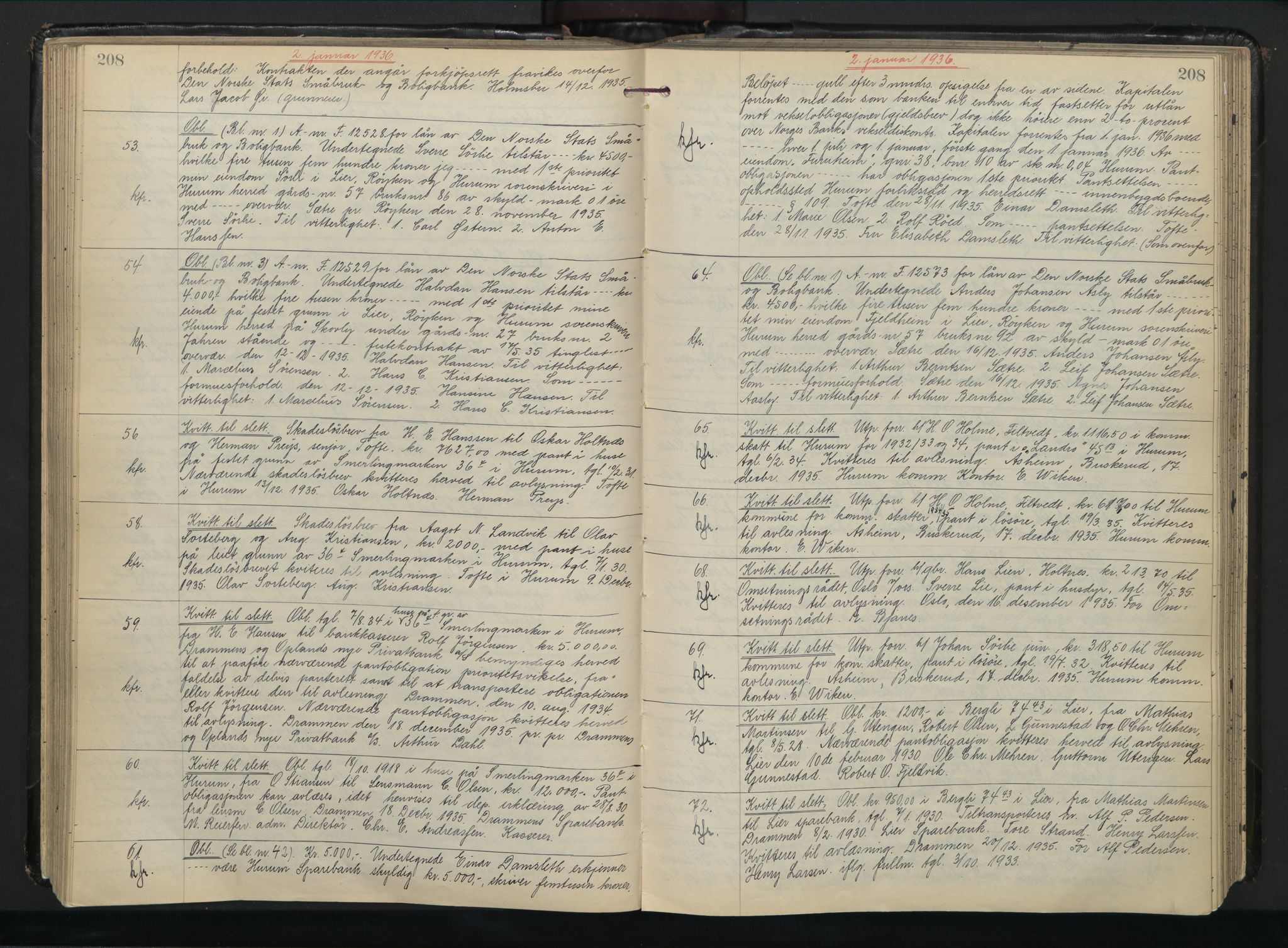 Lier, Røyken og Hurum sorenskriveri, SAKO/A-89/G/Ga/Gab/L0049: Mortgage book no. 49, 1933-1938, Deed date: 02.01.1936