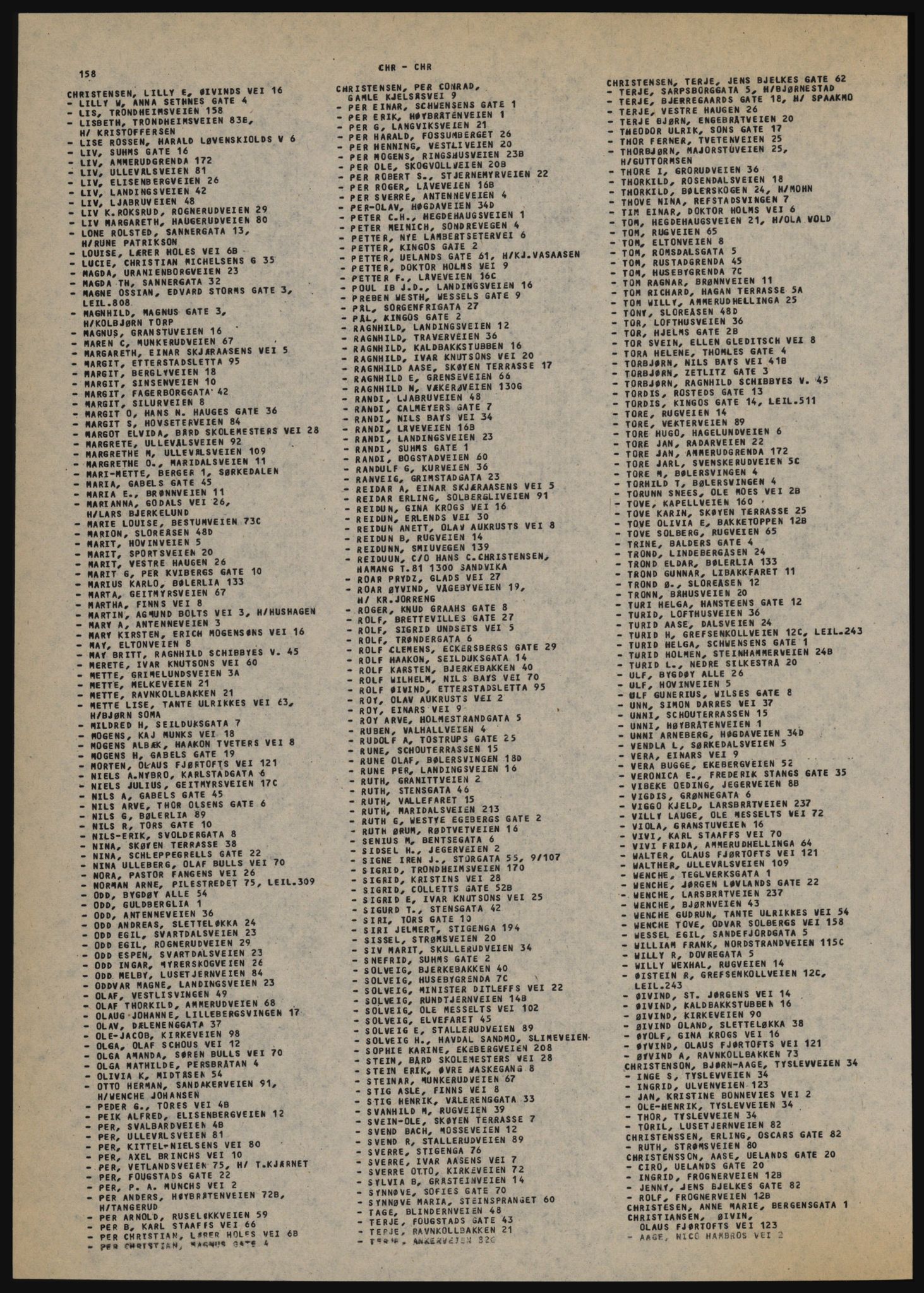 Kristiania/Oslo adressebok, PUBL/-, 1984-1985, p. 158