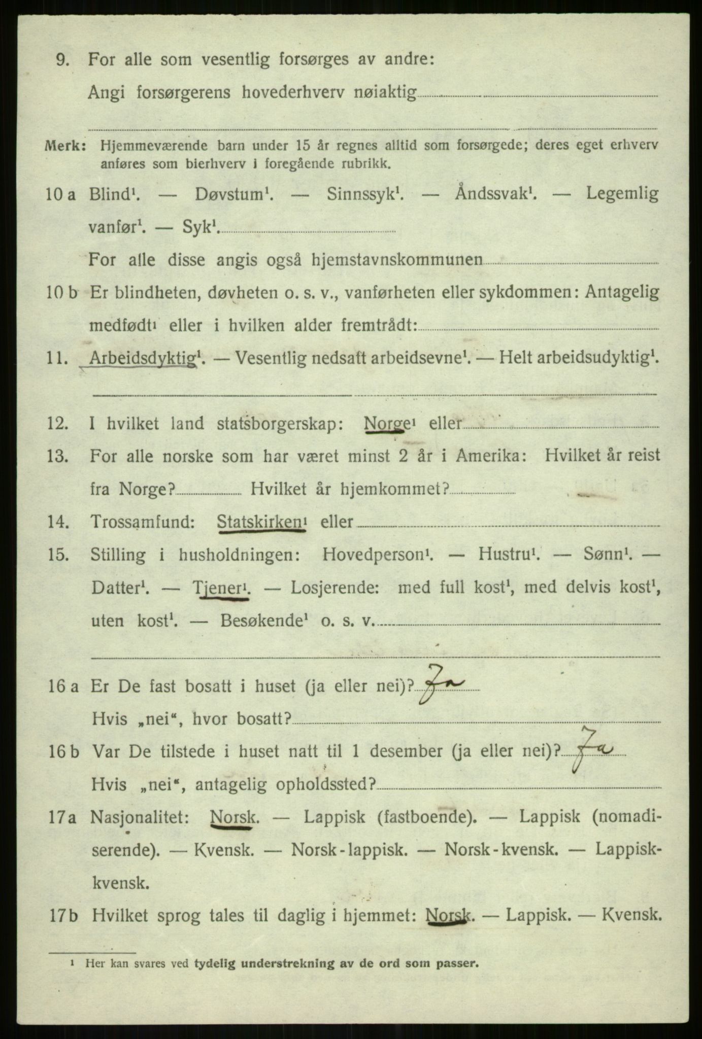 SATØ, 1920 census for Bardu, 1920, p. 2136