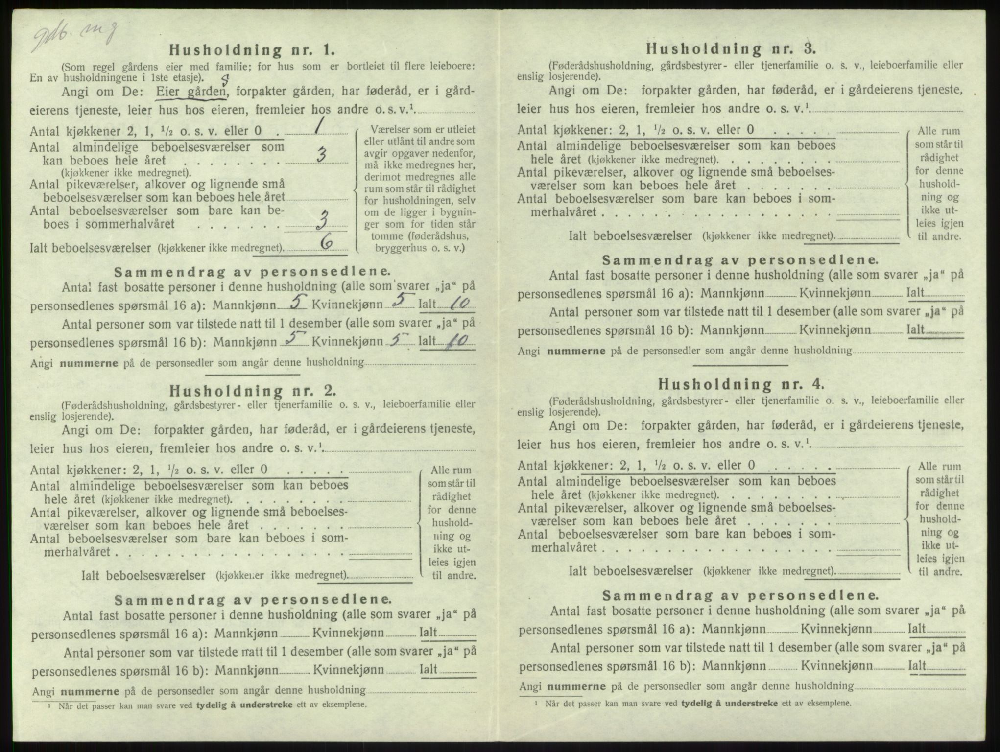 SAB, 1920 census for Balestrand, 1920, p. 337