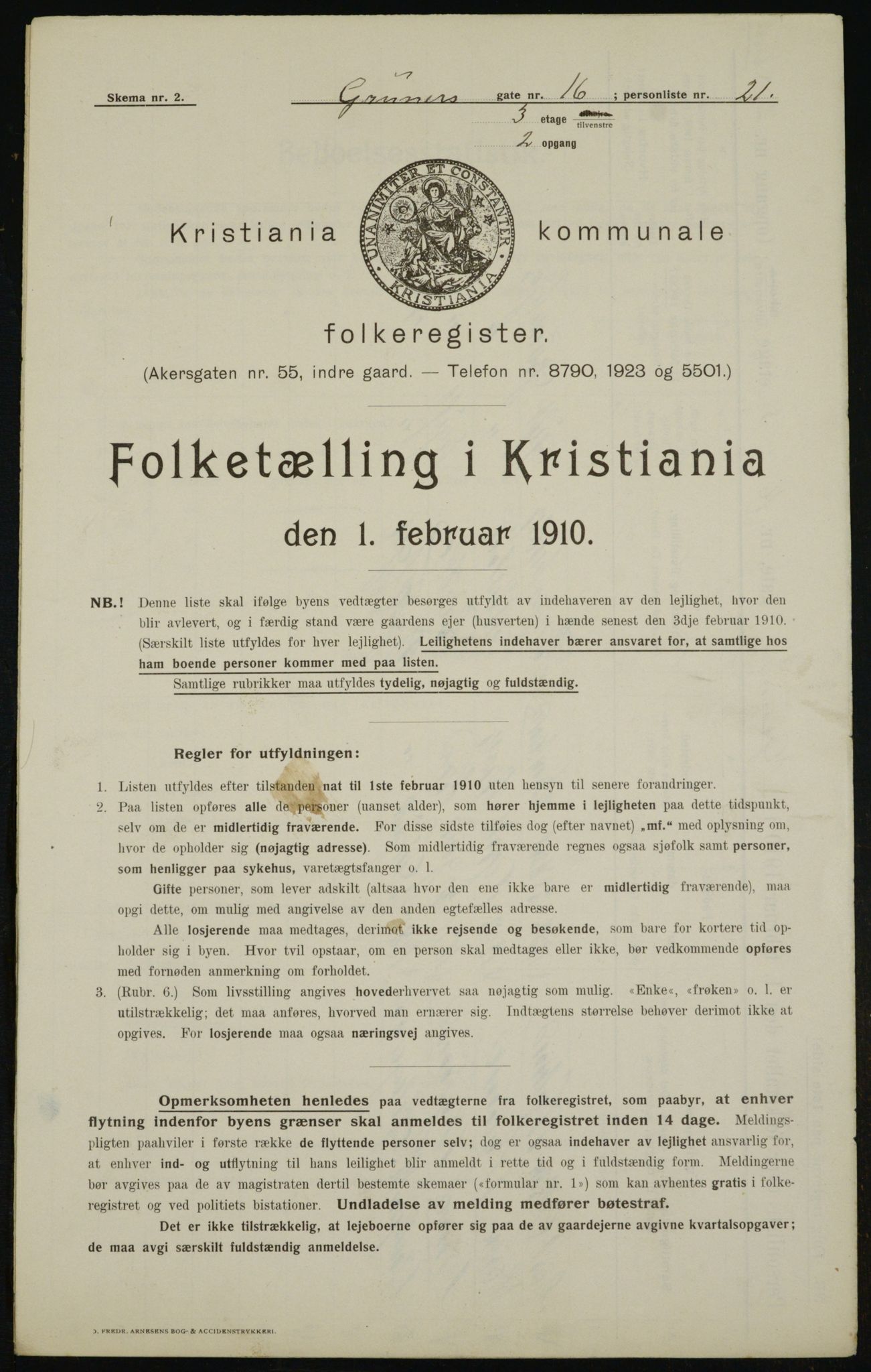 OBA, Municipal Census 1910 for Kristiania, 1910, p. 29854