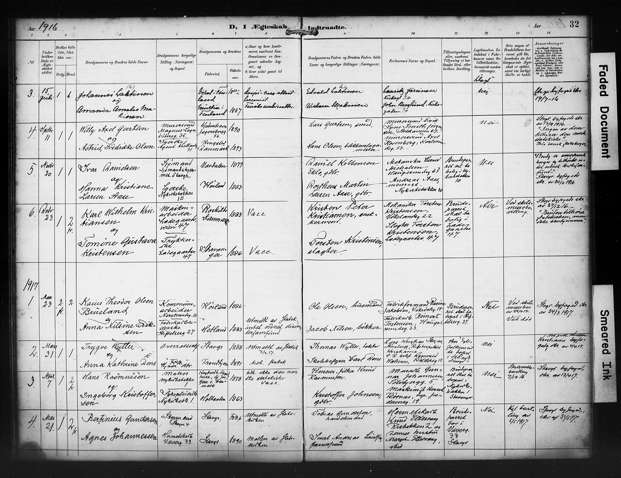 St. Petri sokneprestkontor, AV/SAST-A-101813/001/30/30BA/L0020: Parish register (official) no. A 18, 1893-1928, p. 32