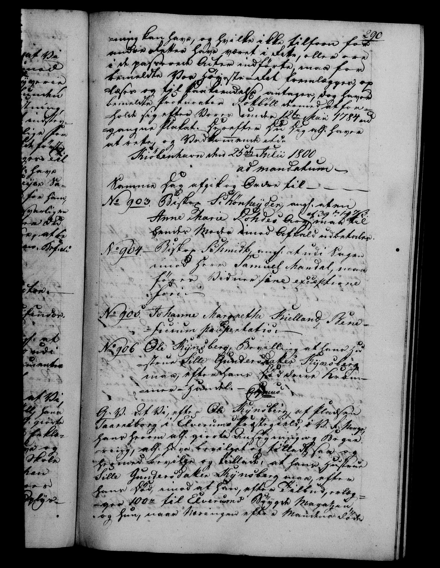 Danske Kanselli 1800-1814, RA/EA-3024/H/Hf/Hfb/Hfba/L0001: Registranter, 1800-1801, p. 290a