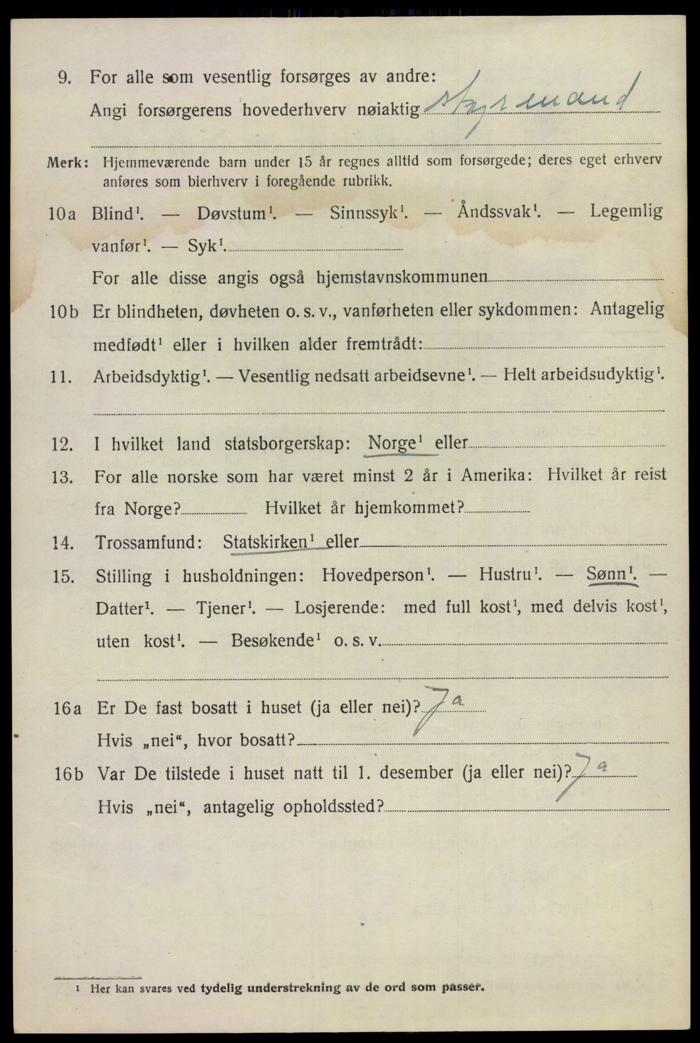 SAKO, 1920 census for Sandeherred, 1920, p. 19655