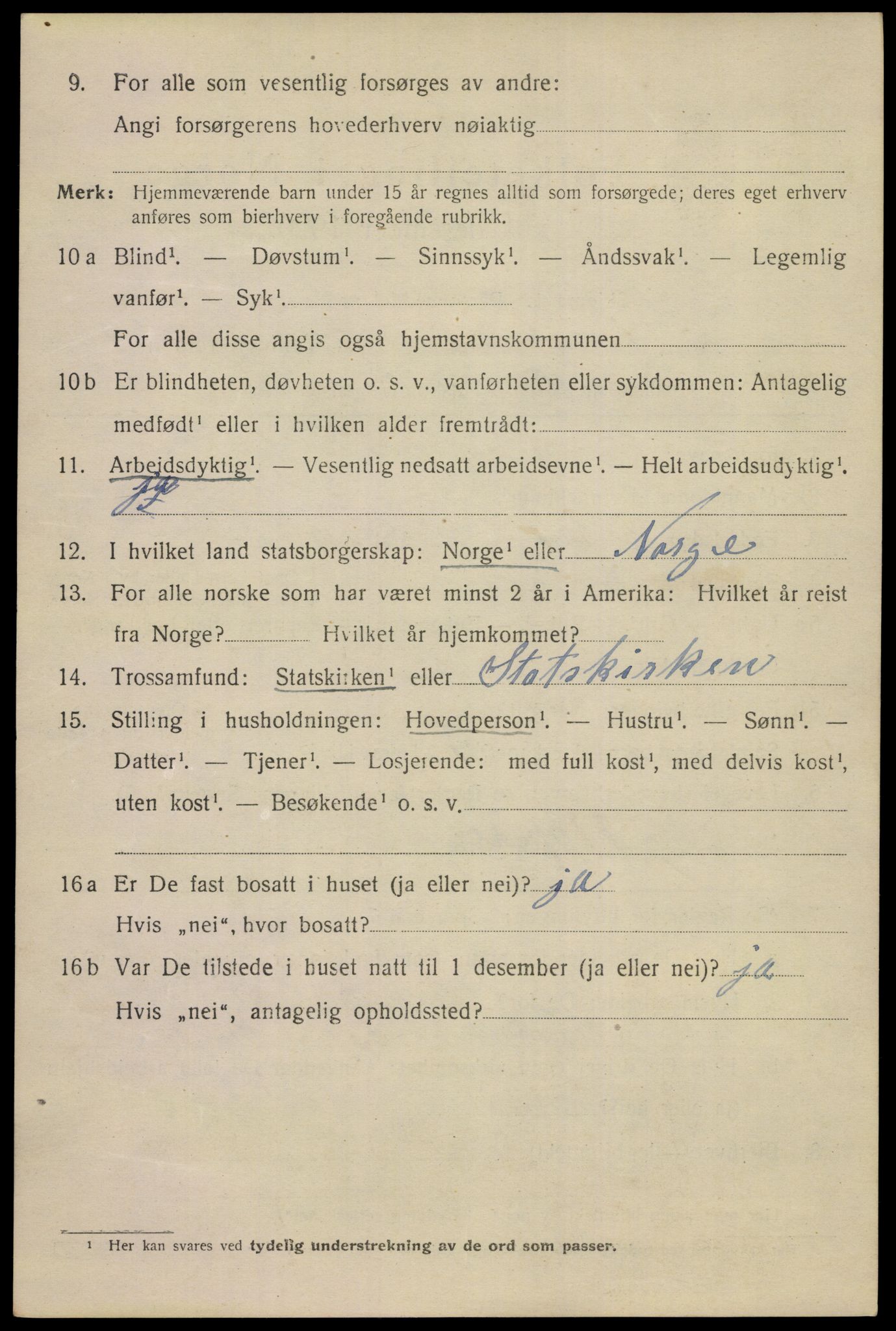 SAKO, 1920 census for Porsgrunn, 1920, p. 19888