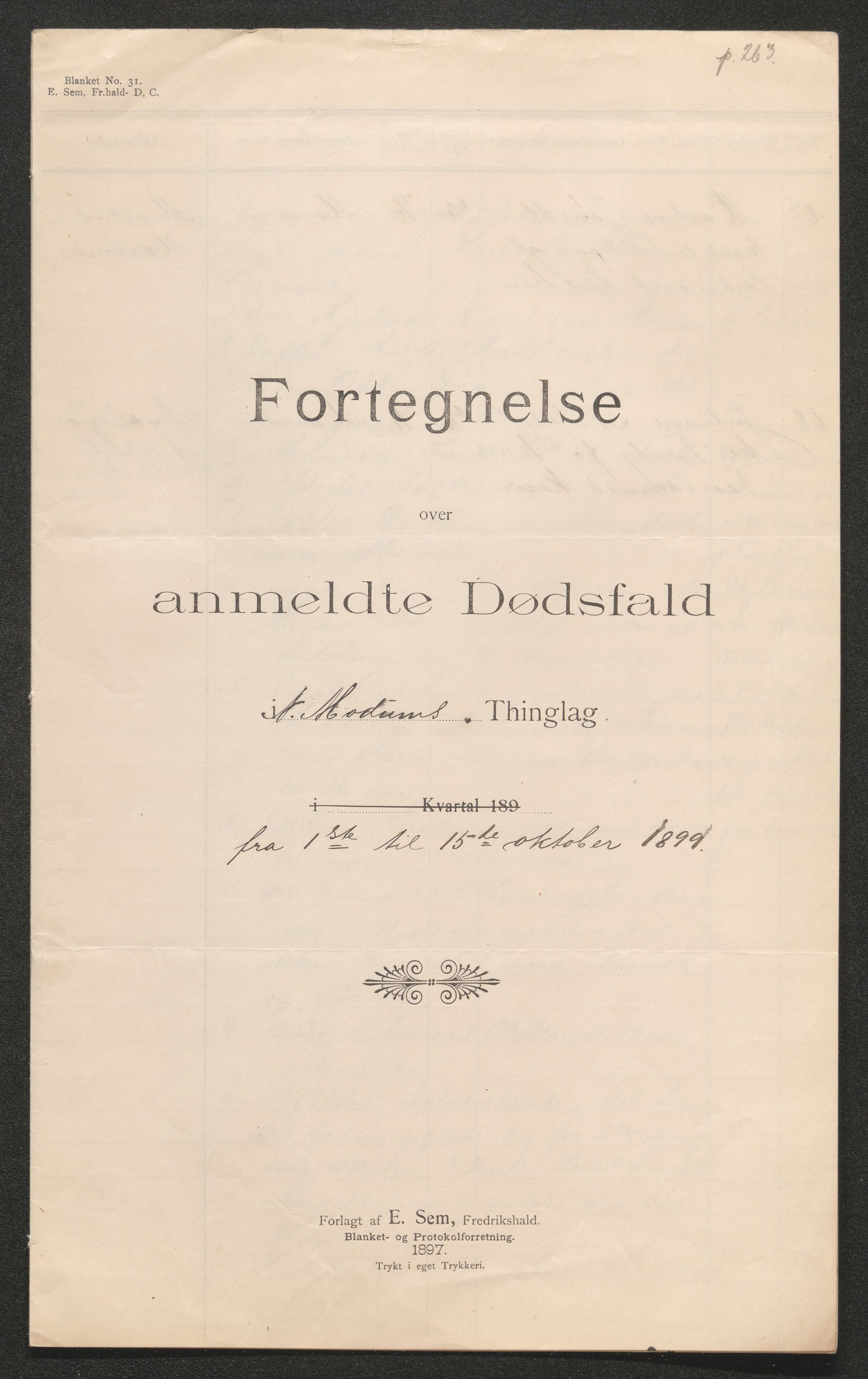 Eiker, Modum og Sigdal sorenskriveri, SAKO/A-123/H/Ha/Hab/L0026: Dødsfallsmeldinger, 1899, p. 400
