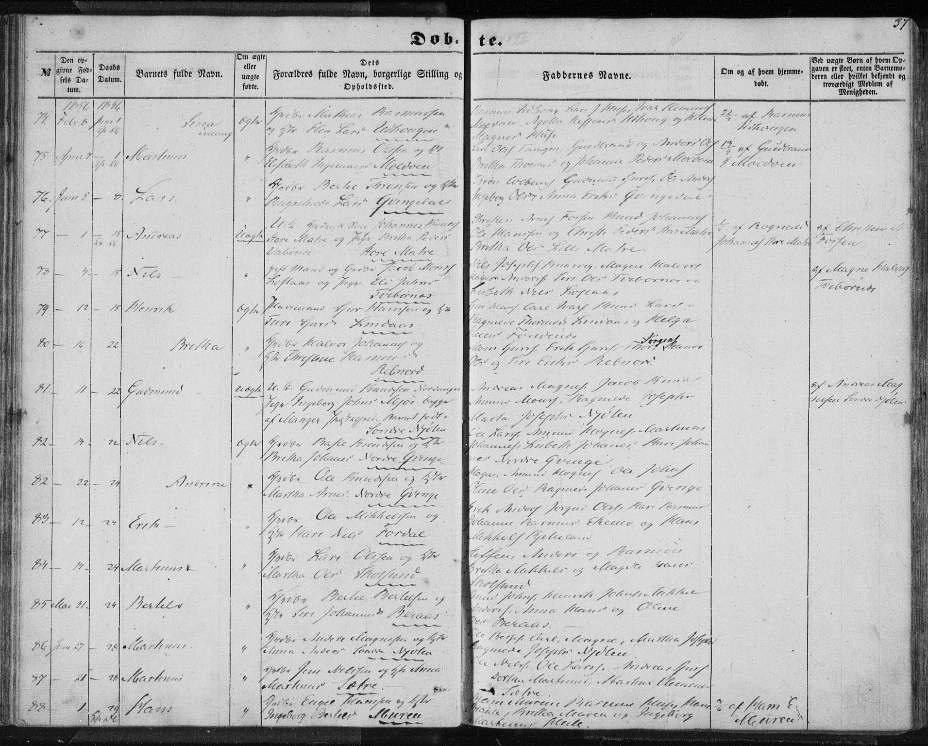 Lindås Sokneprestembete, AV/SAB-A-76701/H/Haa/Haaa/L0011: Parish register (official) no. A 11, 1854-1869, p. 37