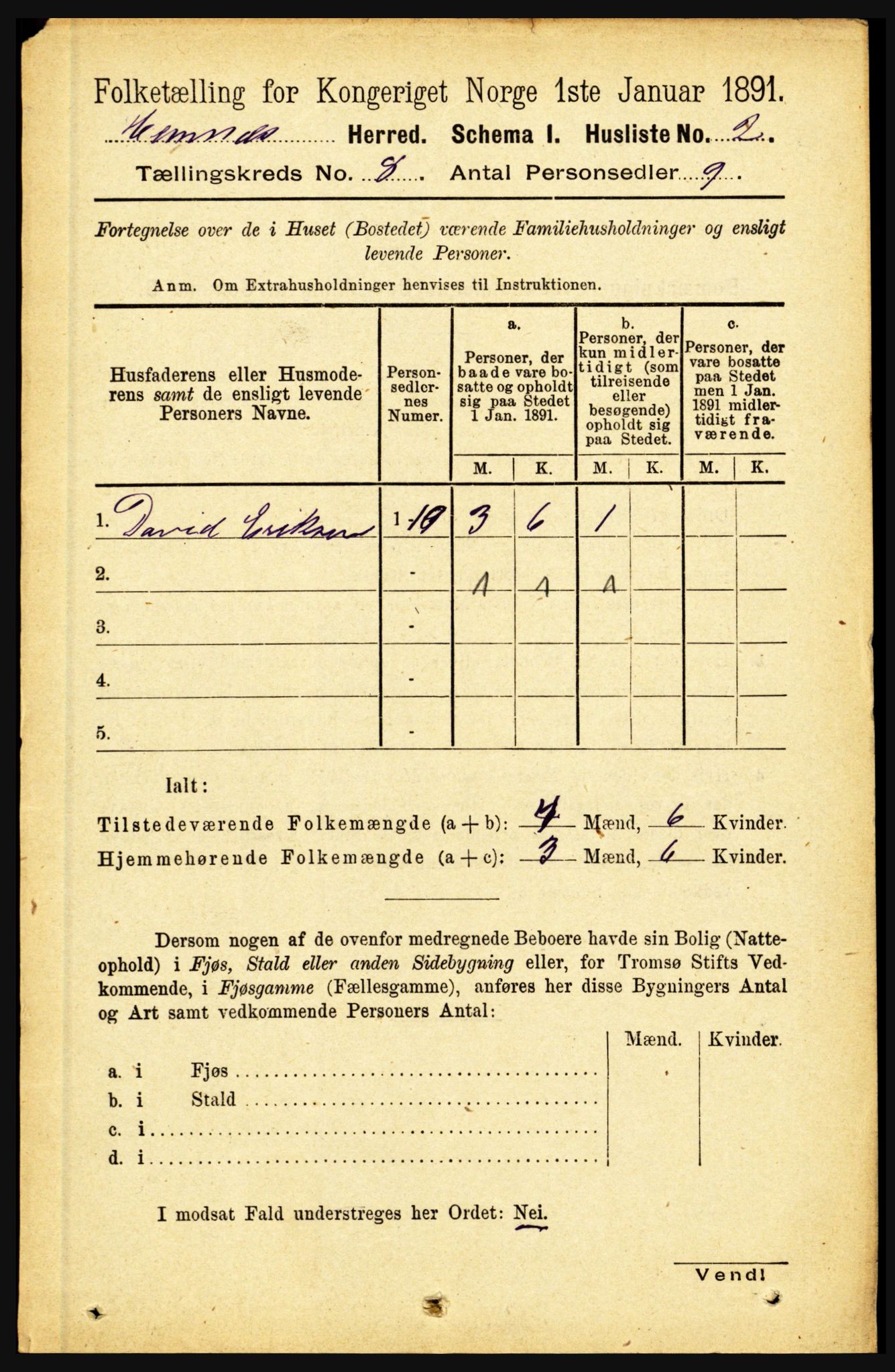 RA, 1891 census for 1832 Hemnes, 1891, p. 3536