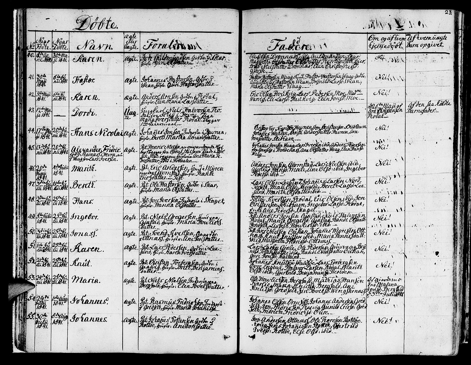 Ministerialprotokoller, klokkerbøker og fødselsregistre - Møre og Romsdal, SAT/A-1454/578/L0904: Parish register (official) no. 578A03, 1836-1858, p. 23