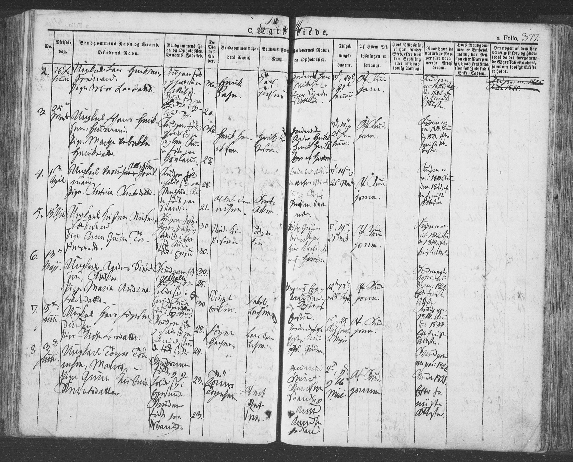 Eigersund sokneprestkontor, SAST/A-101807/S08/L0009: Parish register (official) no. A 9, 1827-1850, p. 377