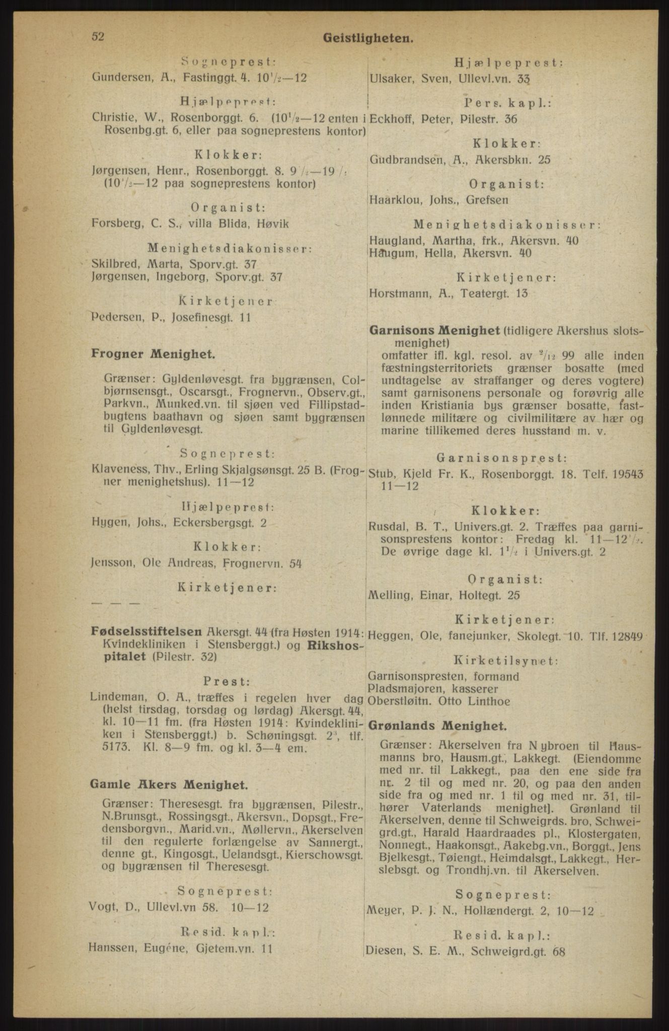 Kristiania/Oslo adressebok, PUBL/-, 1914, p. 52