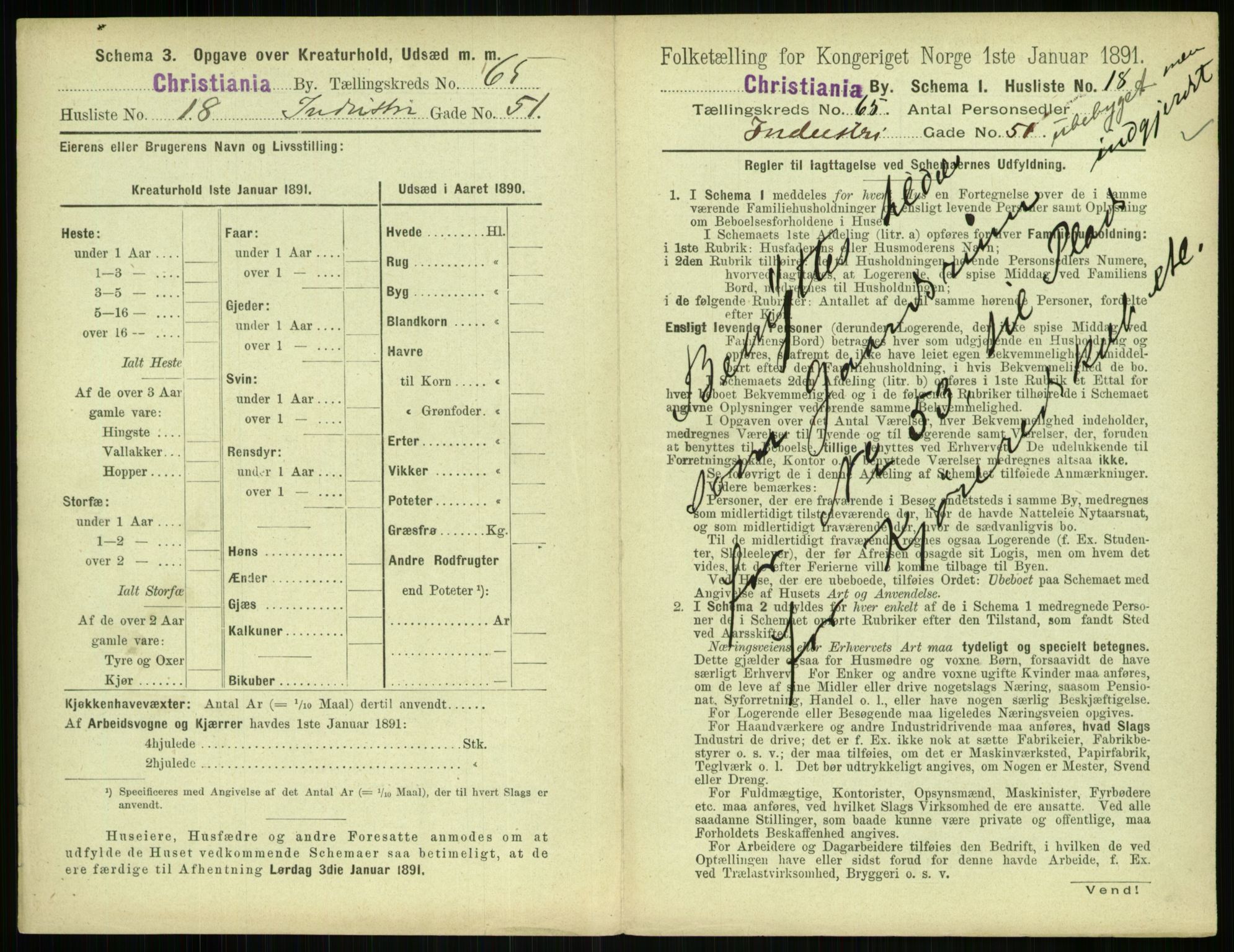 RA, 1891 census for 0301 Kristiania, 1891, p. 34854