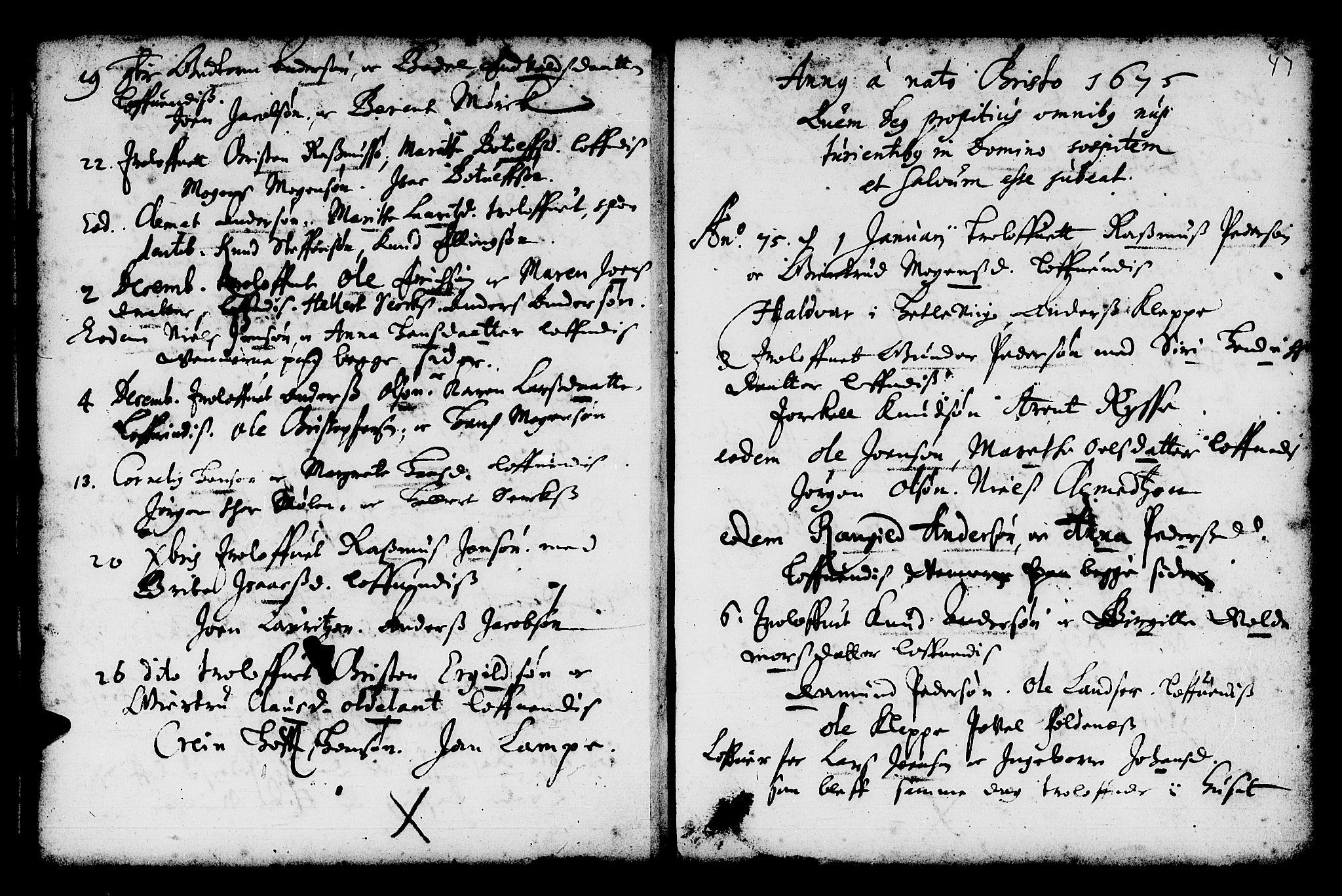 Domkirken sokneprestembete, SAB/A-74801/H/Haa/L0006: Parish register (official) no. A 6, 1663-1683, p. 47