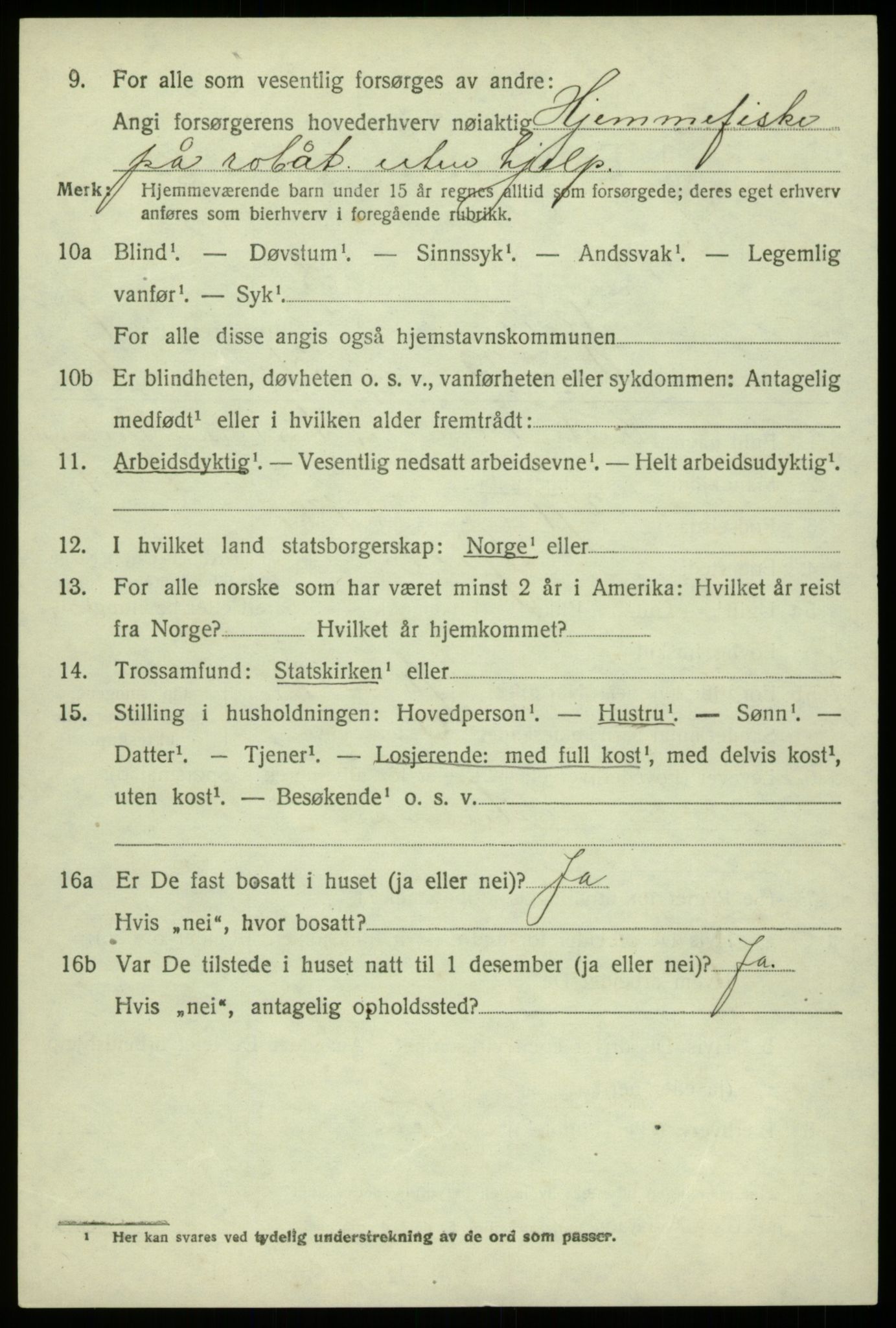 SAB, 1920 census for Fjell, 1920, p. 6787